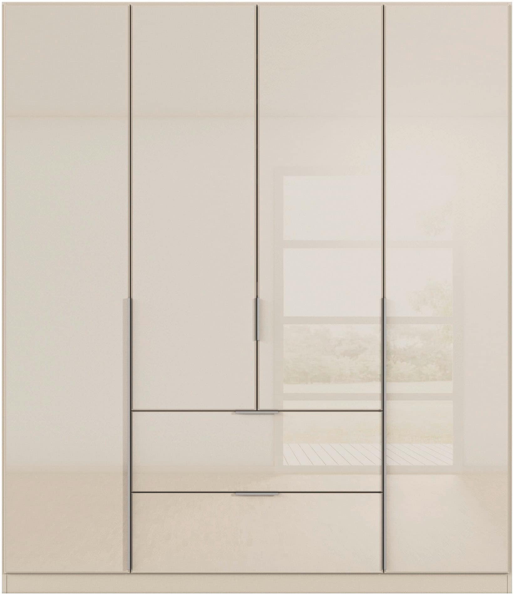rauch Drehtürenschrank »Kleiderschrank Kleiderschränke Schrank Garderobe AGORDO mit Glasfront«, mit Außenschubkästen, in 6 Breiten und 2 Höhen MADE IN GERMANY