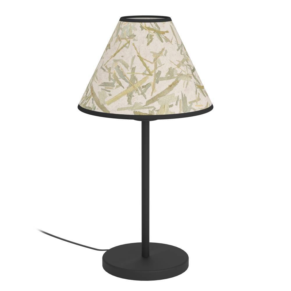 EGLO Tischleuchte »OXPARK«, 1 flammig, Leuchtmittel E27 | ohne Leuchtmittel, Nachttischlampe, Japandi Design, Tischleuchte, Textil, Bambusblättern