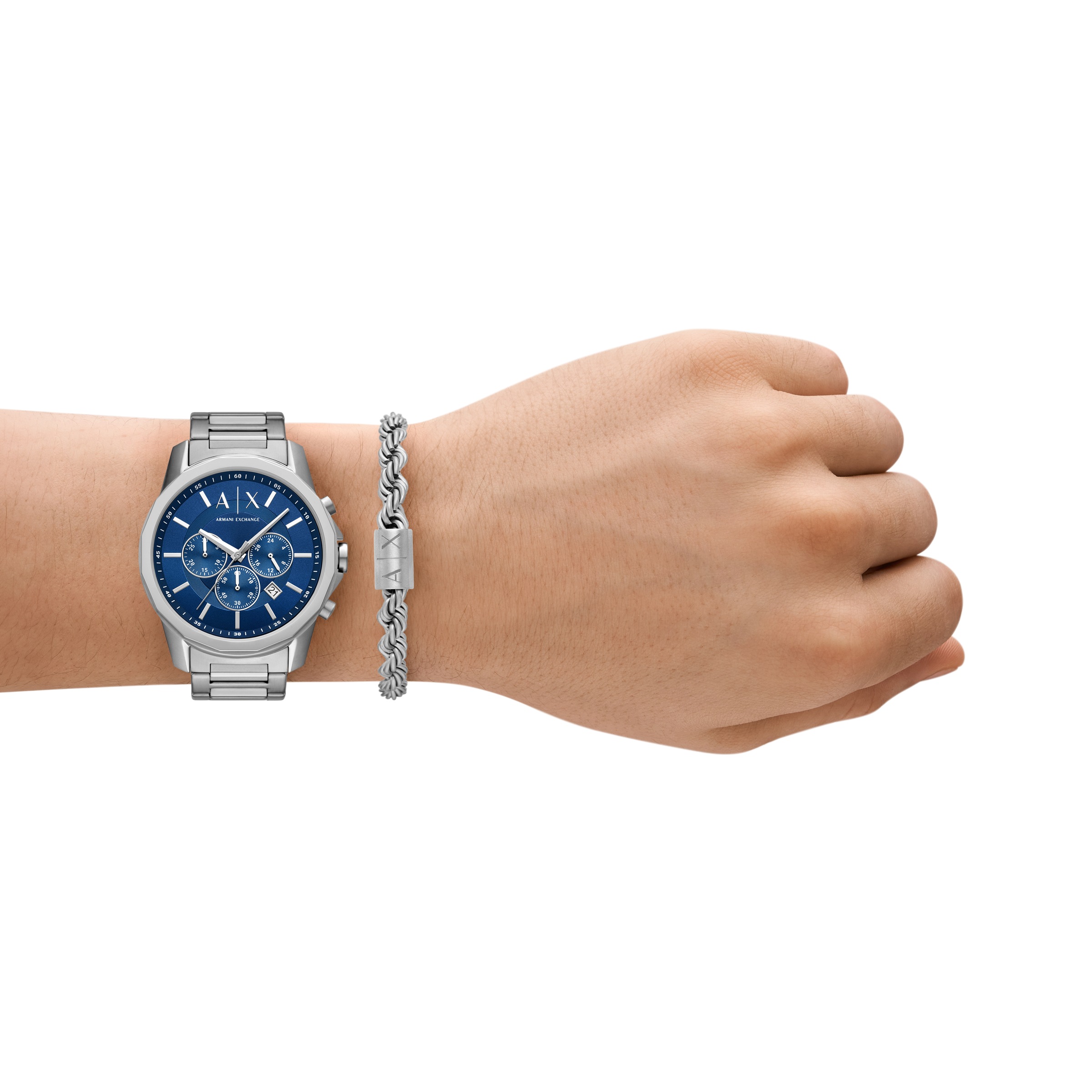 ARMANI EXCHANGE Chronograph Quarzuhr, Armbanduhr, Herrenuhr, Edelstahlarmband