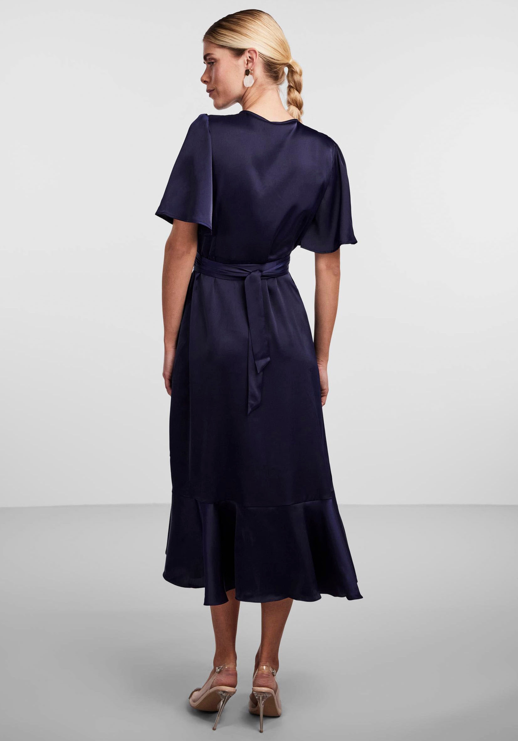 Y.A.S Wickelkleid »YASTHEA 2/4 MIDI WRAP DRESS S. NOOS«, mit Volant