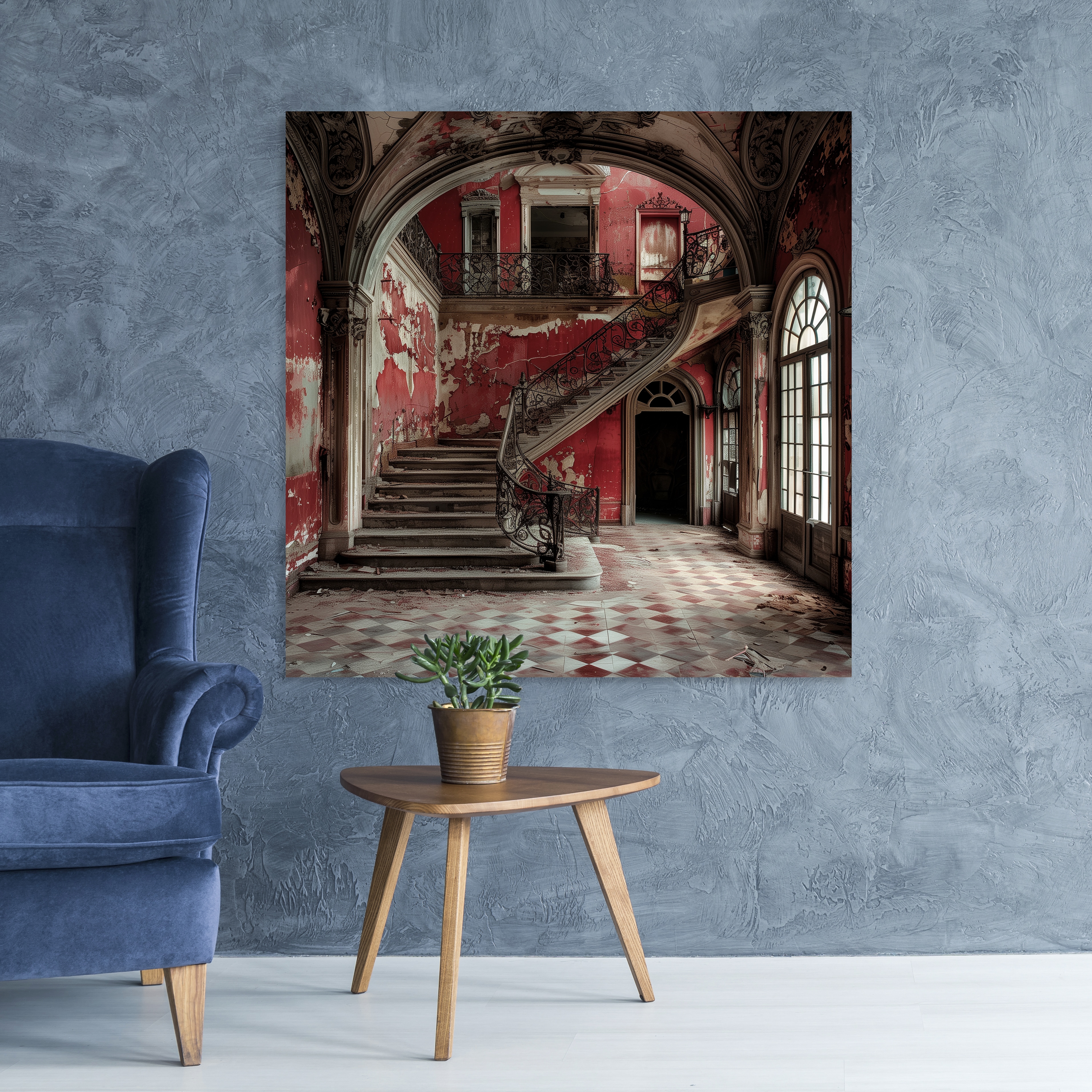 queence Acrylglasbild "Ruine" Architektonische Elemente Elemente der Architektur Gebäude Innenarchitektur Kunst 1 Stk. tlg. Fine Art-Print in Galeriequalität