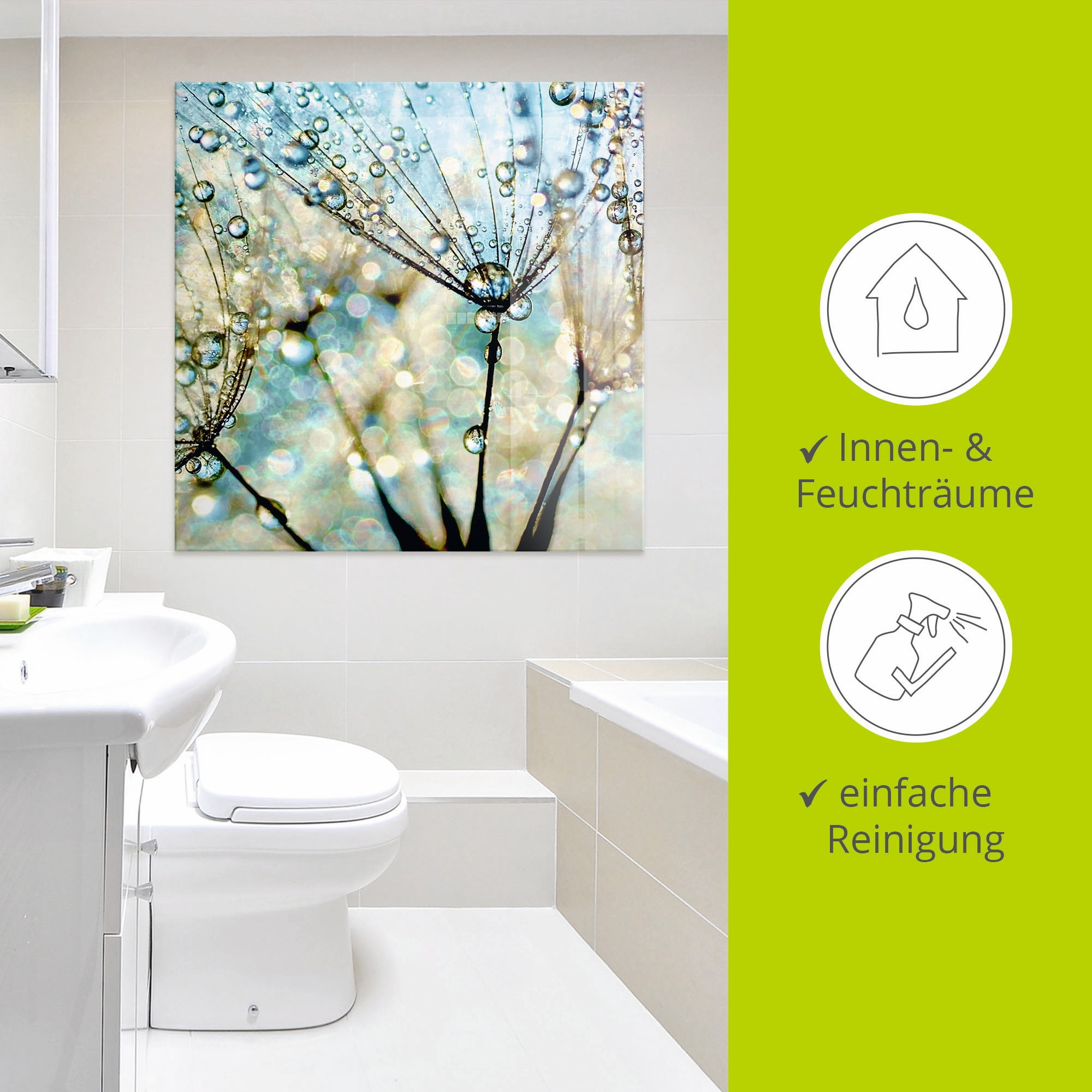 Artland Glasbild »Pusteblume Blaue Diamanten« 1 Stk. tlg. in verschiedenen Größen