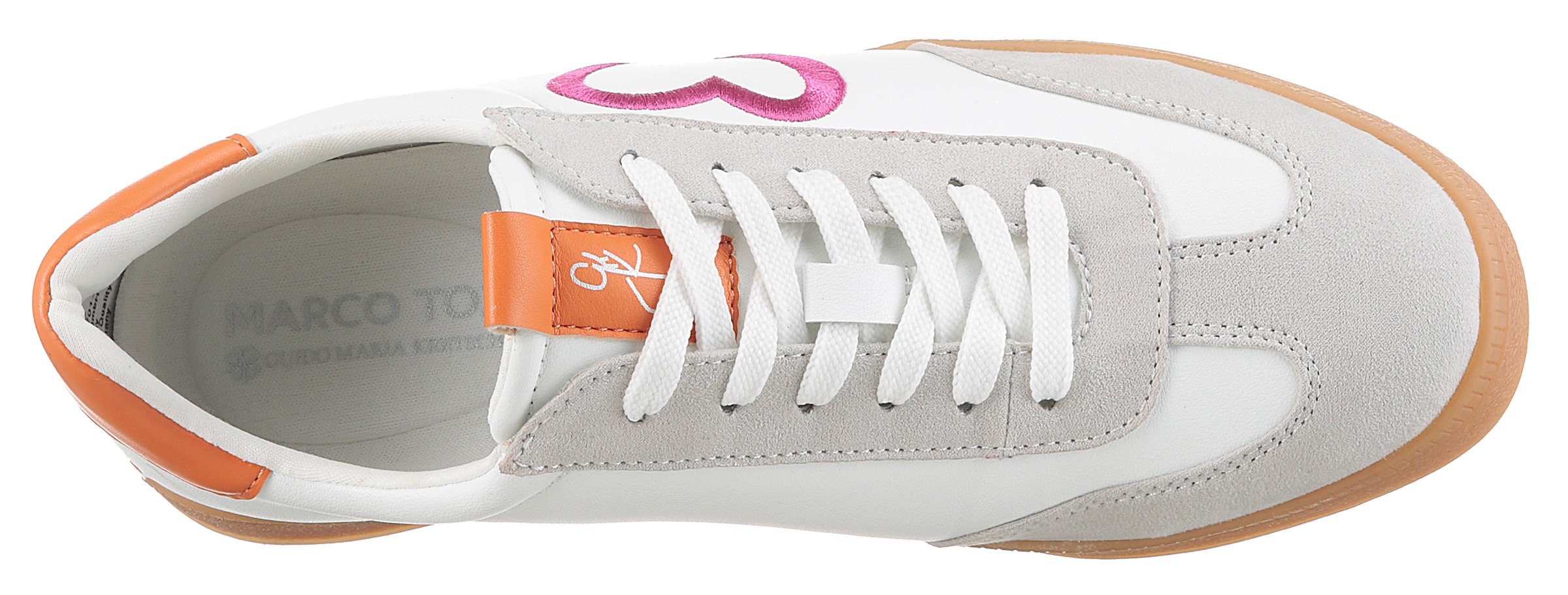MARCO TOZZI by GMK Plateausneaker, Freizeitschuh, Halbschuh, Schnürschuh mit seitlichem Herz-Detail