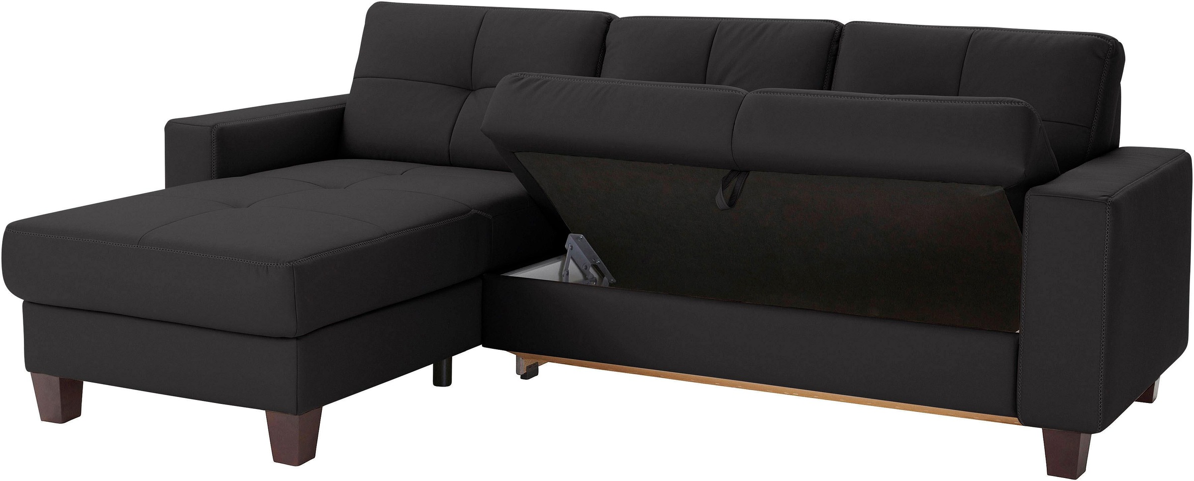 Places of Style Ecksofa »Varese«, wahlweise mit Bettfunktion und Vorziehfunktion