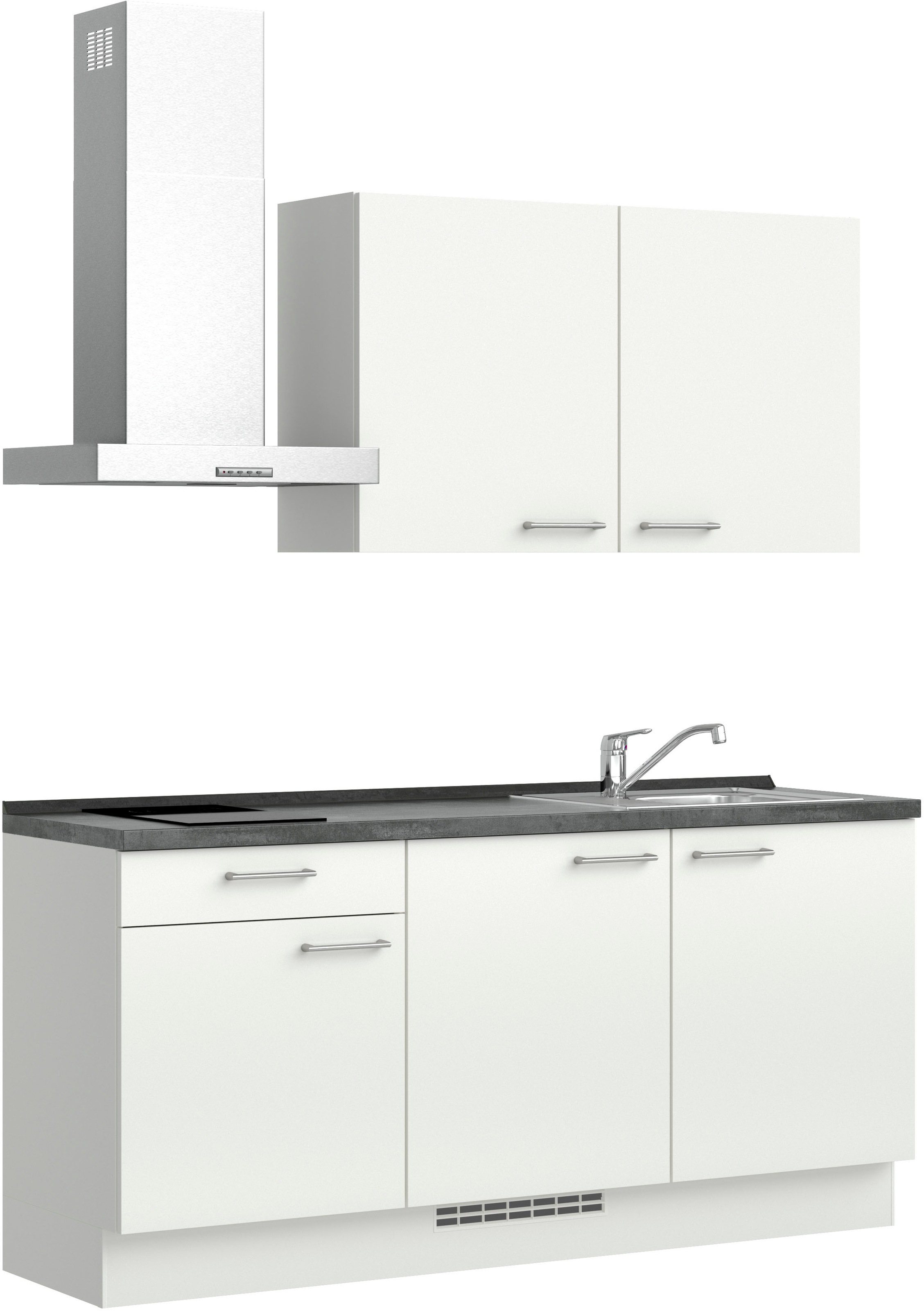 nobilia® Küchenzeile »"Laser I",Ausrichtung wählbar, Breite 180 cm« vormontiert, wahlw. mit unterschiedlichen E-Geräten-Sets