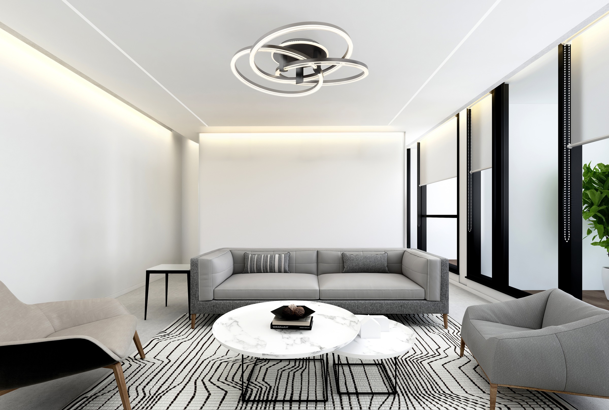 GLOBO LIGHTING Deckenleuchte »TRIS« LED-Modul 1 Stk. warmweiß - kaltweiß Deckenlampe Wohnzimmer-Leuchte Schlafzimmer-Leuchte Flur Küche