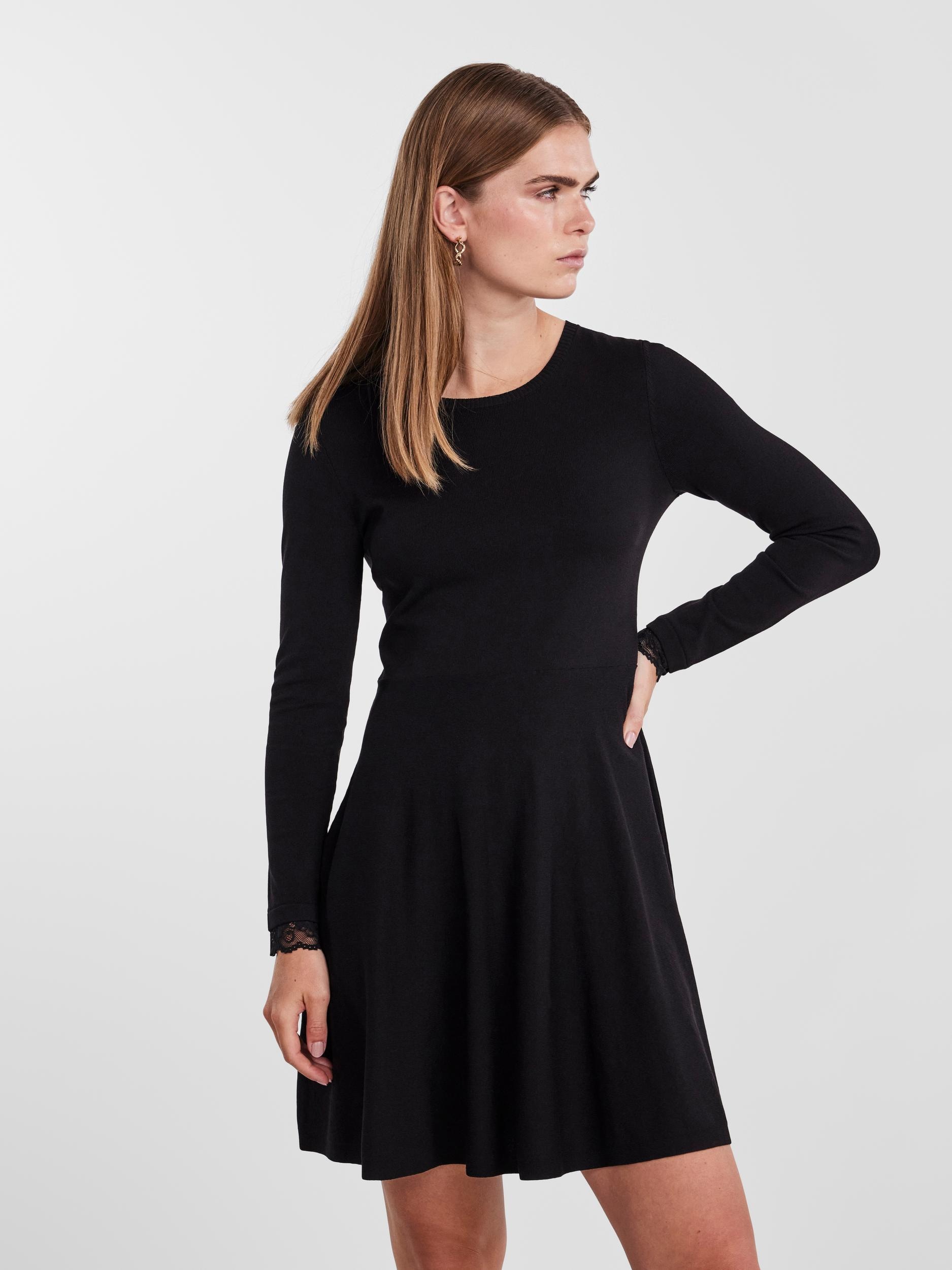 Y.A.S Strickkleid "YASBECCO LS KNIT DRESS S. NOOS", mit Spitze am Ärmelsaum günstig online kaufen