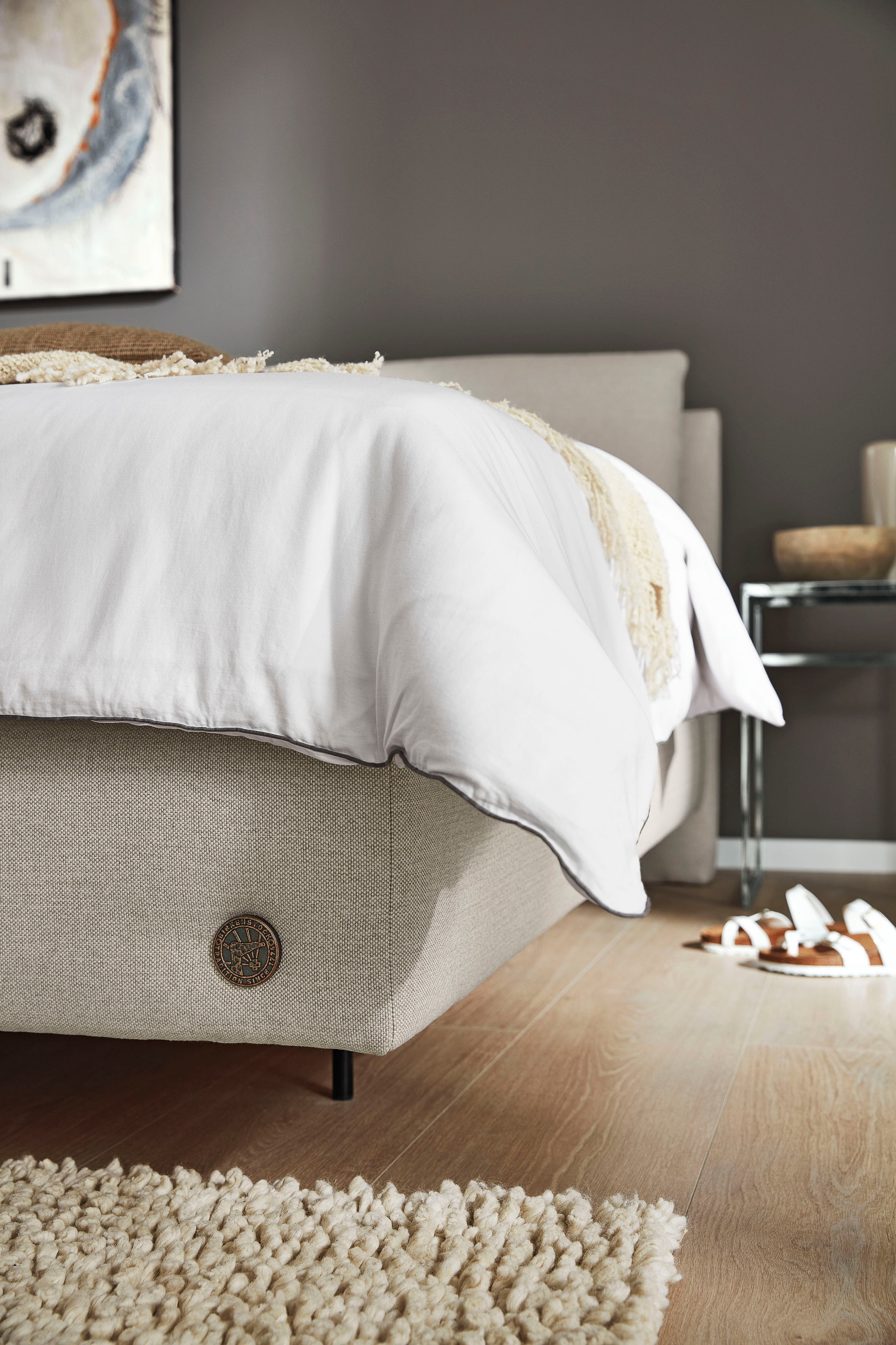 Birkenstock Boxspringbett »Linz«, mit Kopfteil in Kissenoptik
