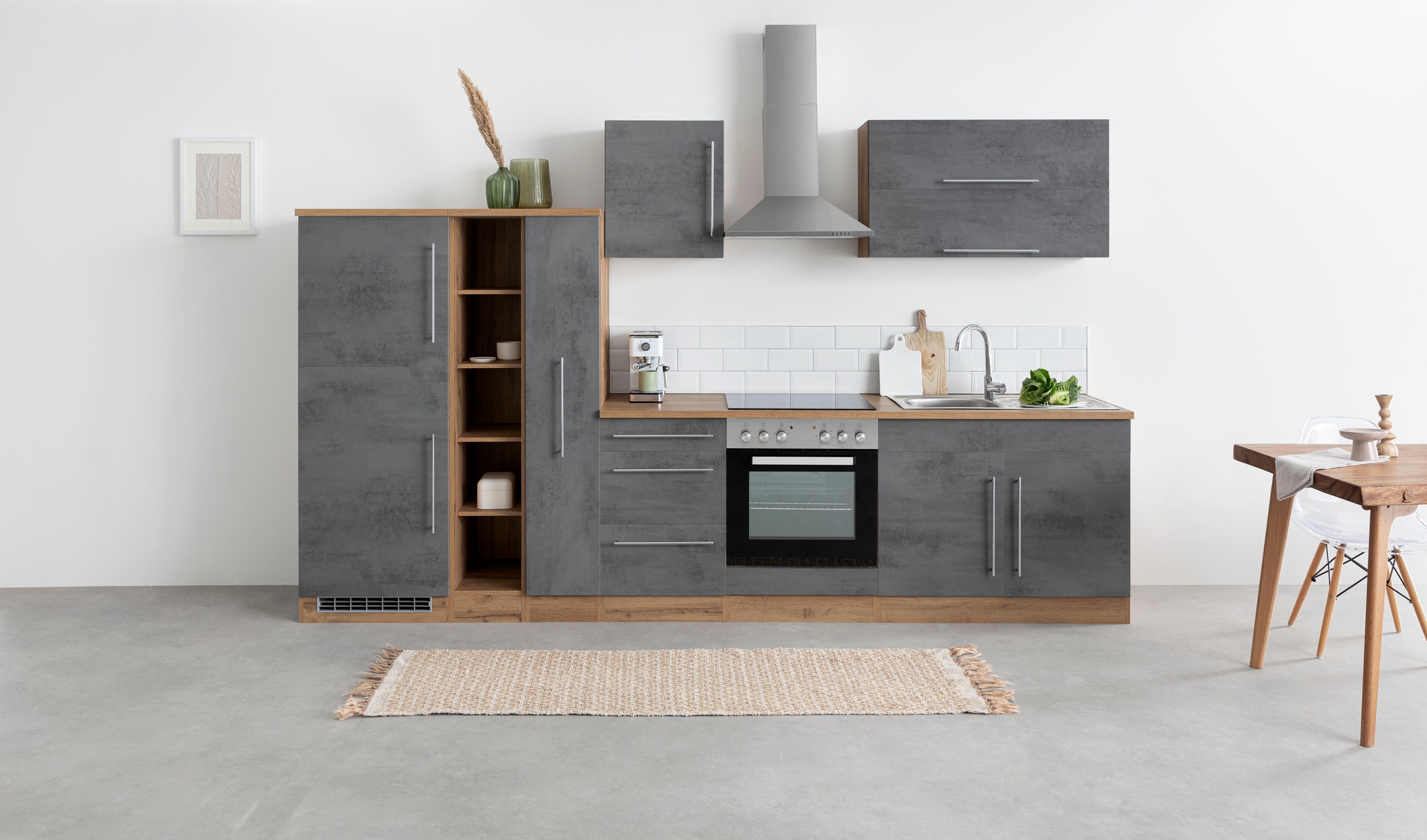 KOCHSTATION Küchenzeile "KS-Samos", Breite 330 cm, wahlweise mit E-Geräten, günstig online kaufen