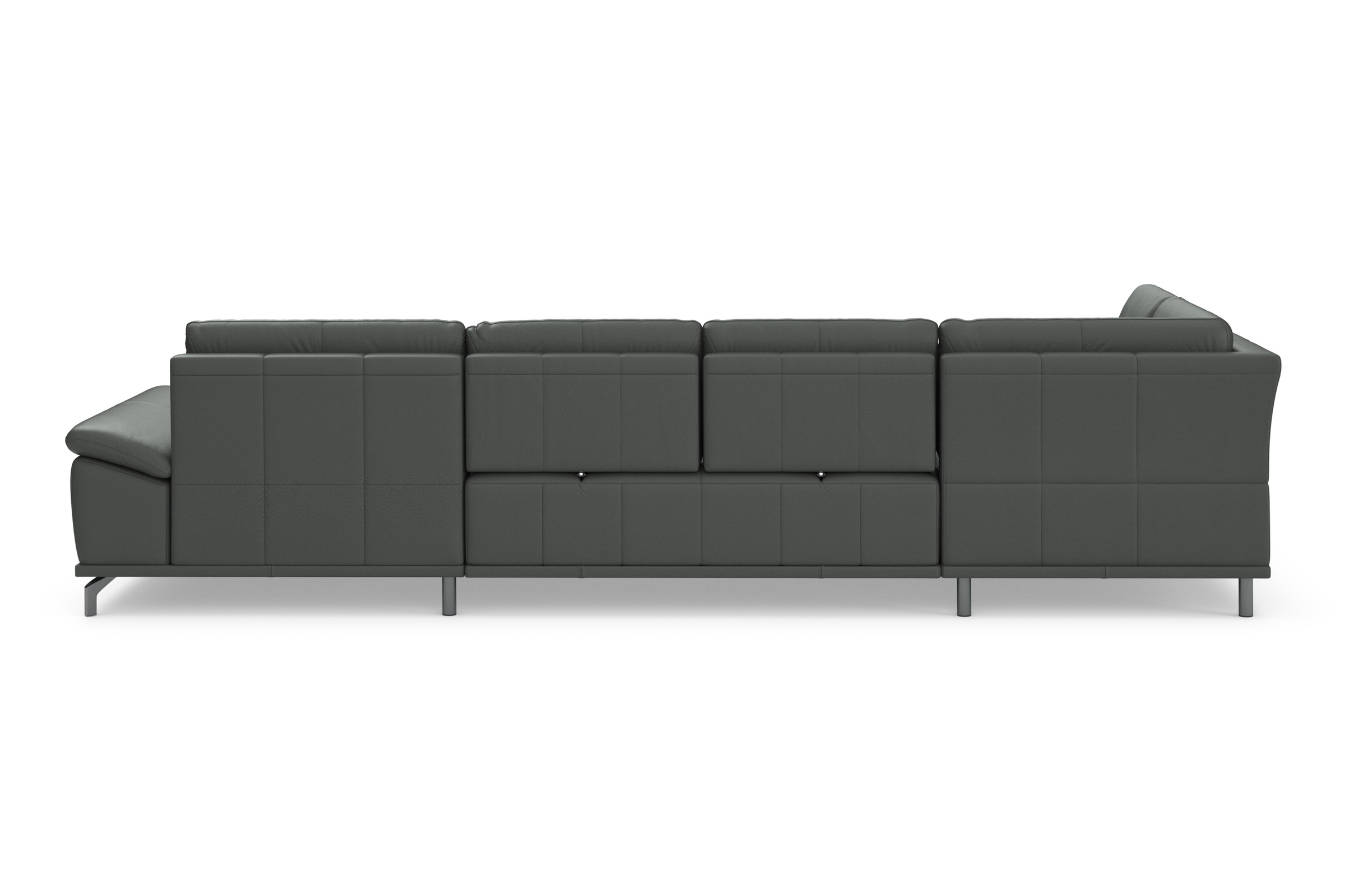 Places of Style Wohnlandschaft »Costello U-Form, mit Sitztiefenverstellung, Armteilverstellung und«, 3 Nierenkissen, optional Bettfunktion und Bettkasten