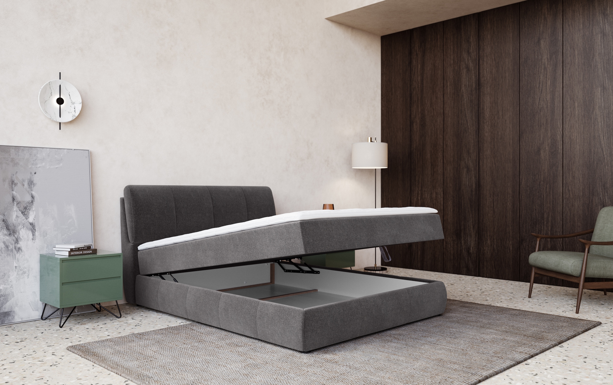 COTTA Boxbett »Cooper«, inkl. Topper, Bettkasten und verstellbarem Kopfteil