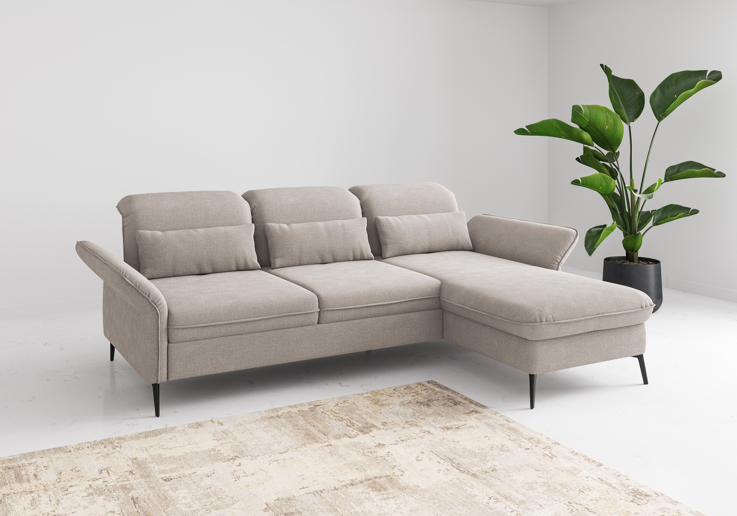 sit&more Ecksofa "Emely, inkl. Sitztiefenverstellung", wahlweise mit Bettfu günstig online kaufen