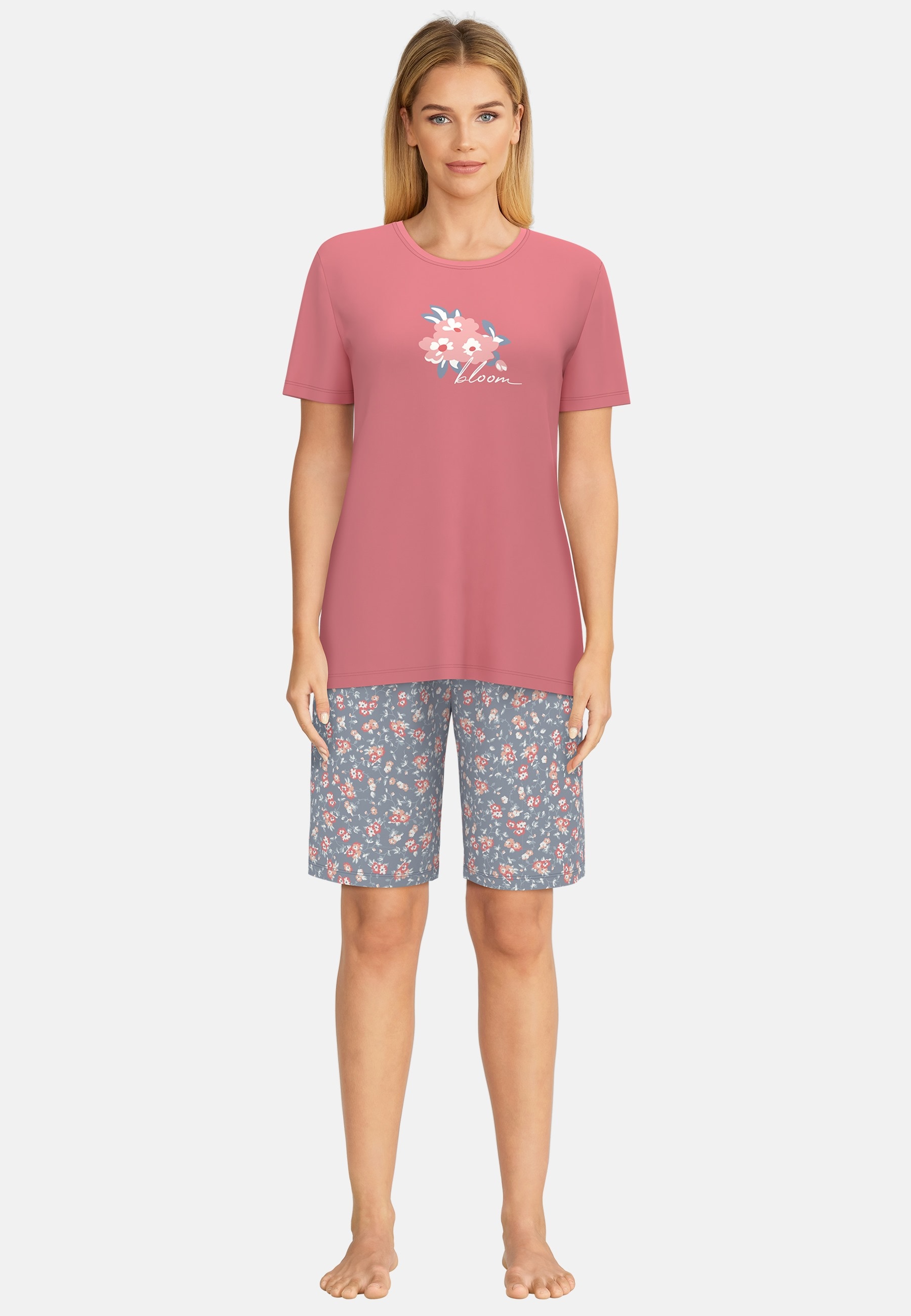 GÖTZBURG Shorty "Galway", florales Design, Kurzarm, Rundhalsausschnitt, kur günstig online kaufen