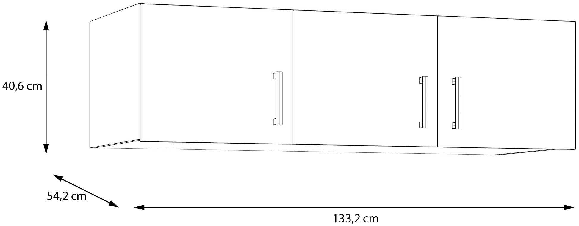 FORTE Schrankaufsatz, Schrankaufsatz, Stauraum, 3 Türen,Raumnutzung