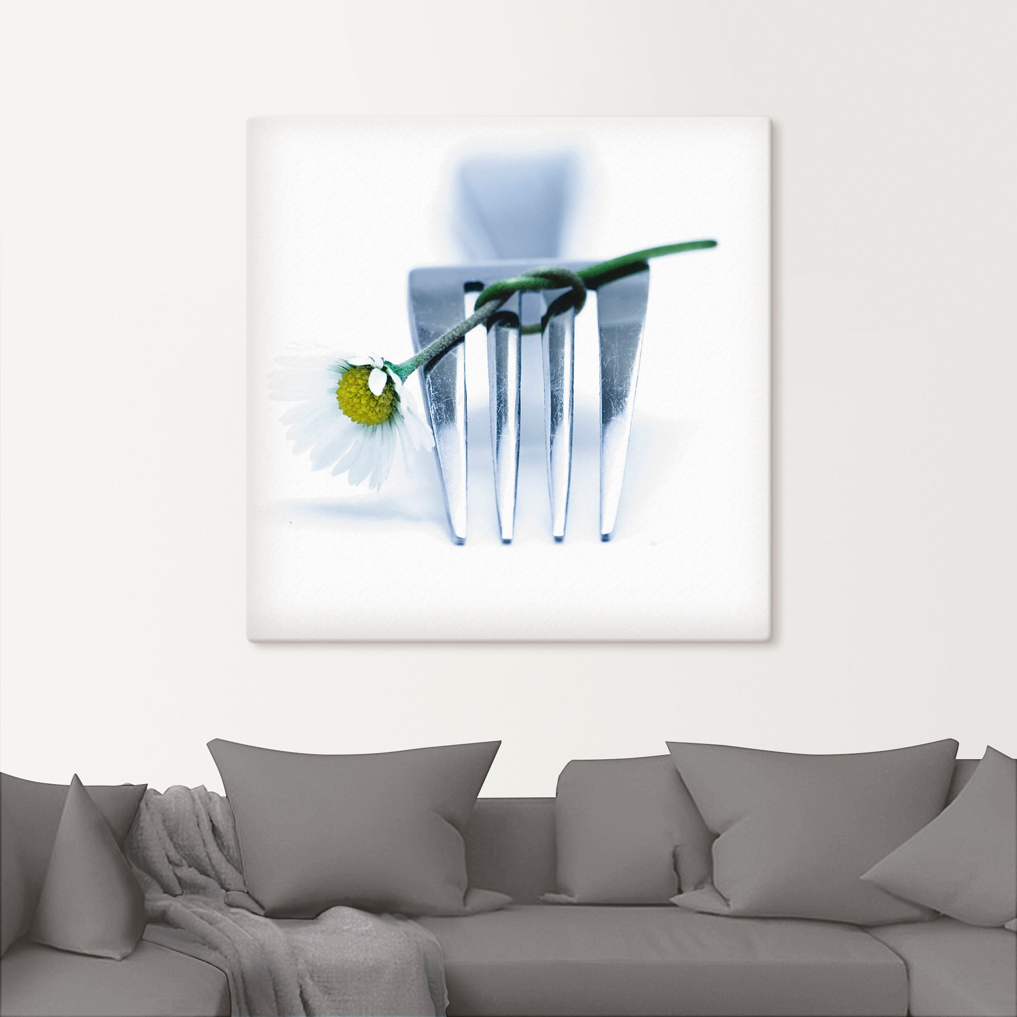 Artland Wandbild »Gabel und Blume«, Geschirr & Besteck, (1 St.), als Leinwandbild, Poster in verschied. Größen