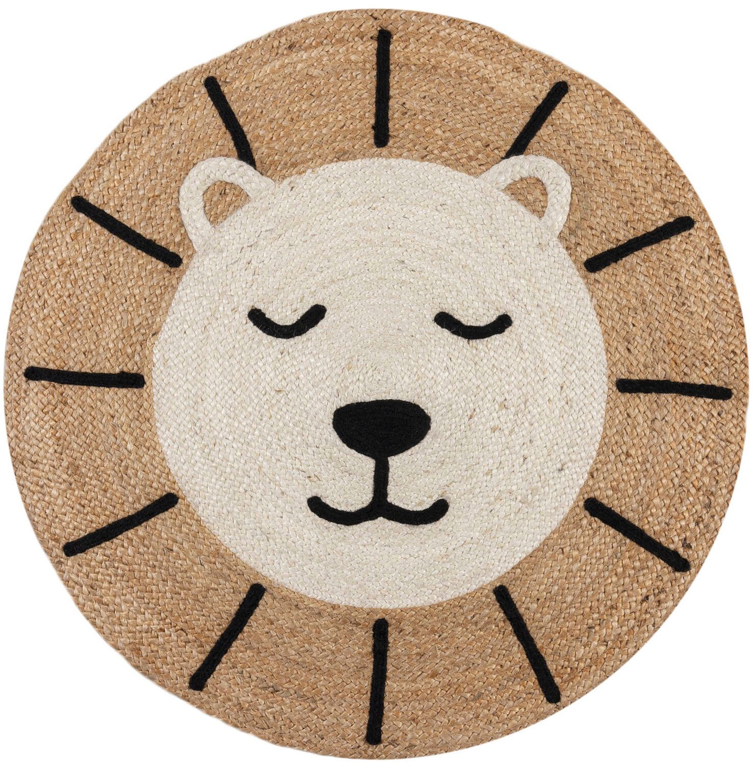 FLAIR RUGS Teppich "Jute Löwe" rund 5 mm Höhe Kinder Naturfaser Teppich günstig online kaufen
