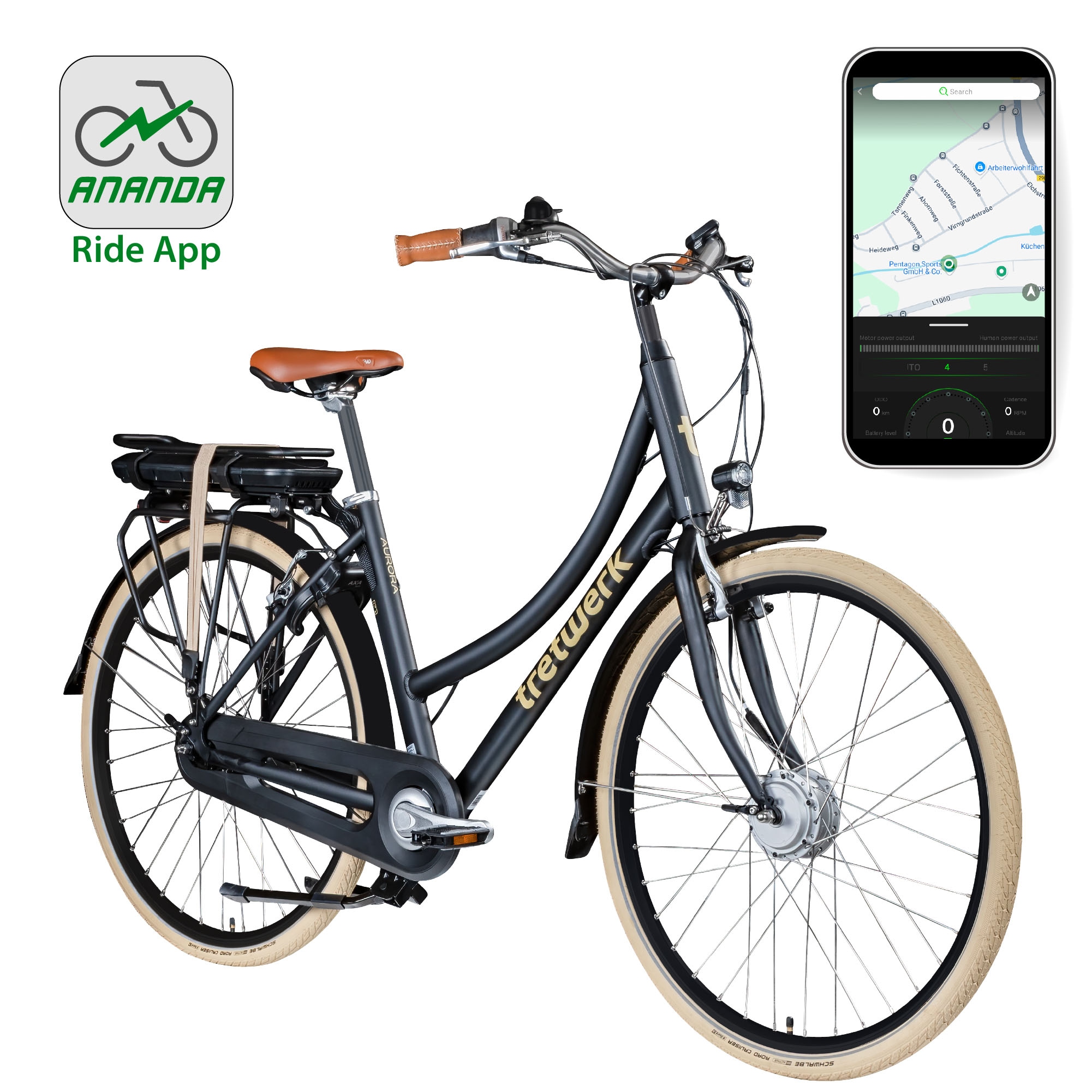 Tretwerk E-Bike »Aurora«, 7 Gang, Frontmotor 250 W