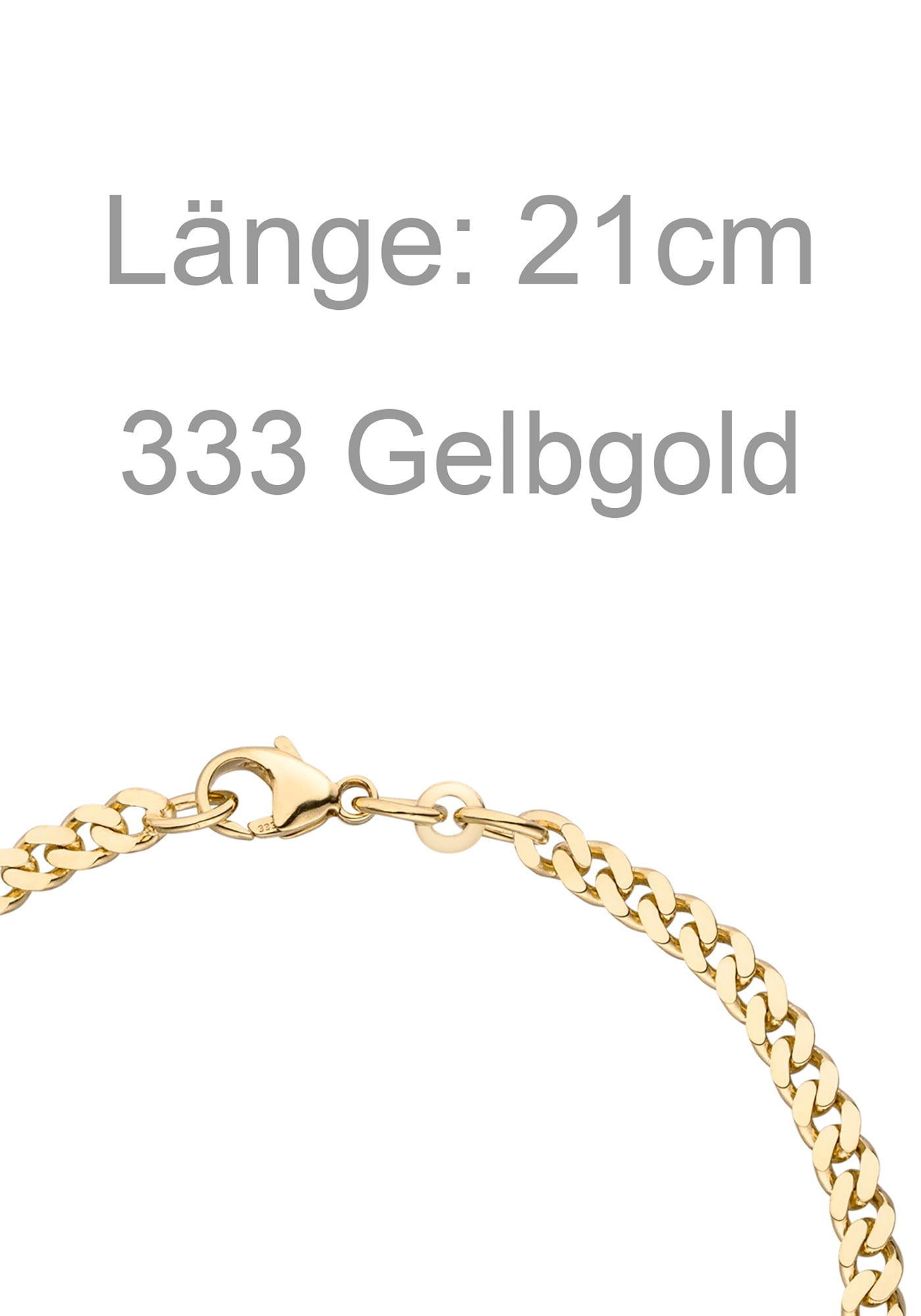 JOBO Panzerarmband »Armband Panzer 3,9 mm« 333 Gold 21 cm