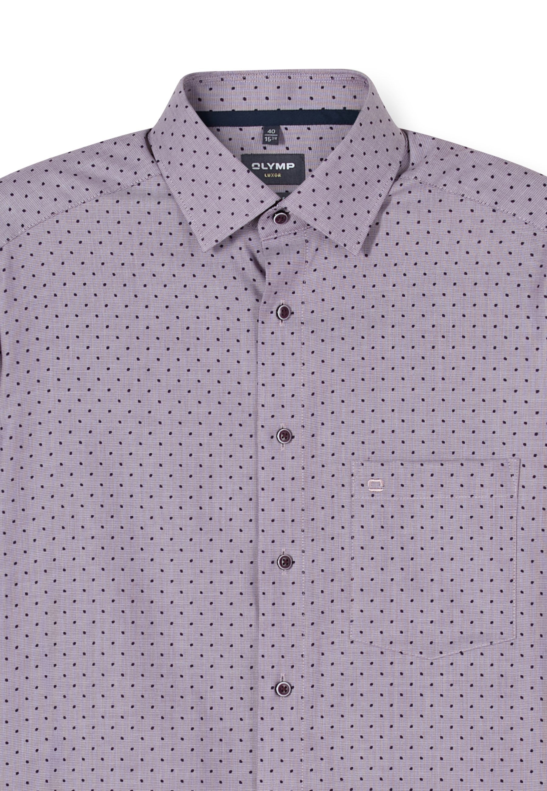 Businesshemd OLYMP "OLYMP Luxor, modern fit, New Kent mit extra langem Arm", Herren, Gr. 41, Normaler Arm, aubergine, 100% Baumwolle, Hemden 2