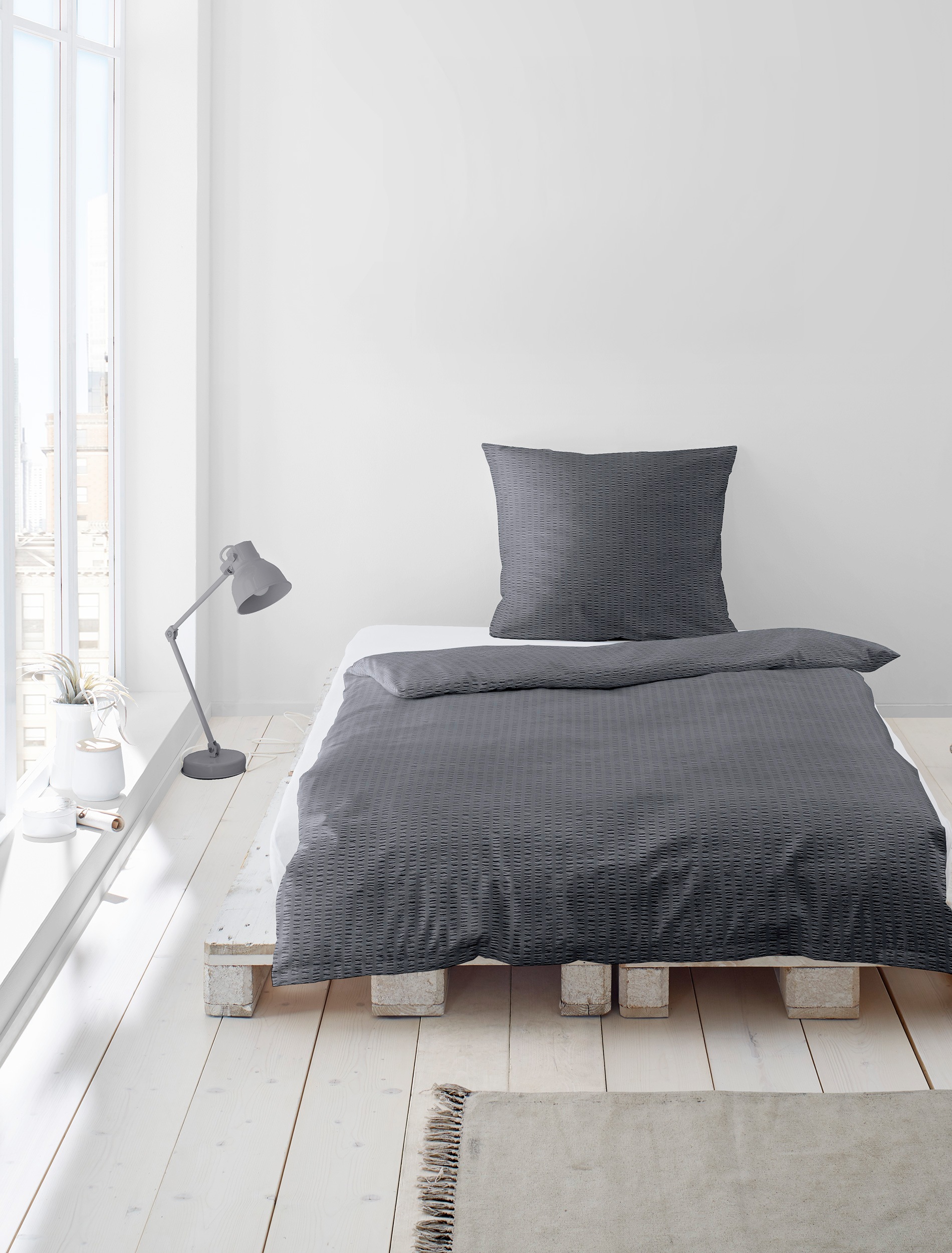 BIERBAUM Bettwäsche "4134" 2 Stk. tlg. Premium Mako-Satin Seersucker, 100 % günstig online kaufen