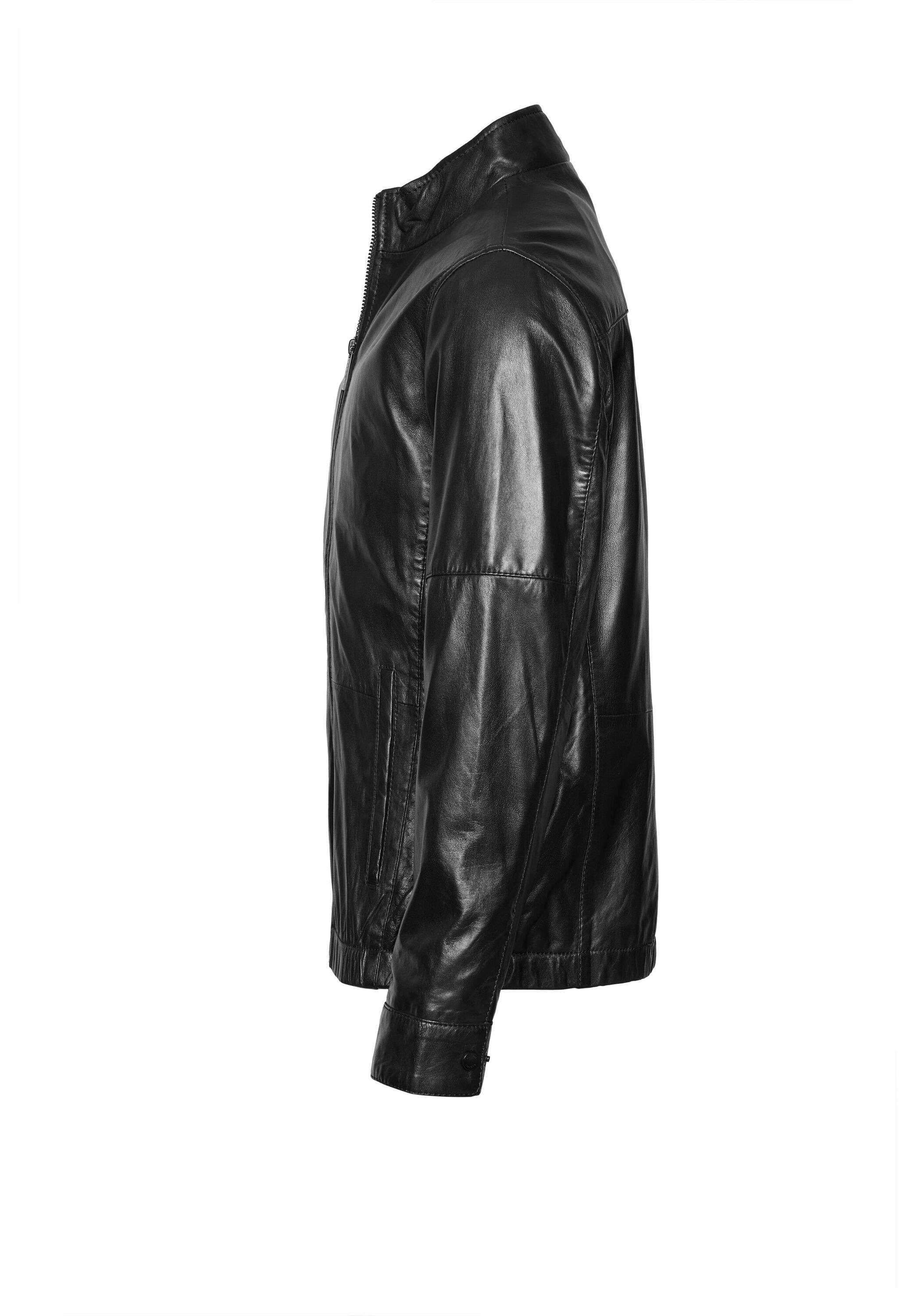 bugatti Lederjacke »BUANGELO« ohne Kapuze Mit seitlichen Eingrifftaschen