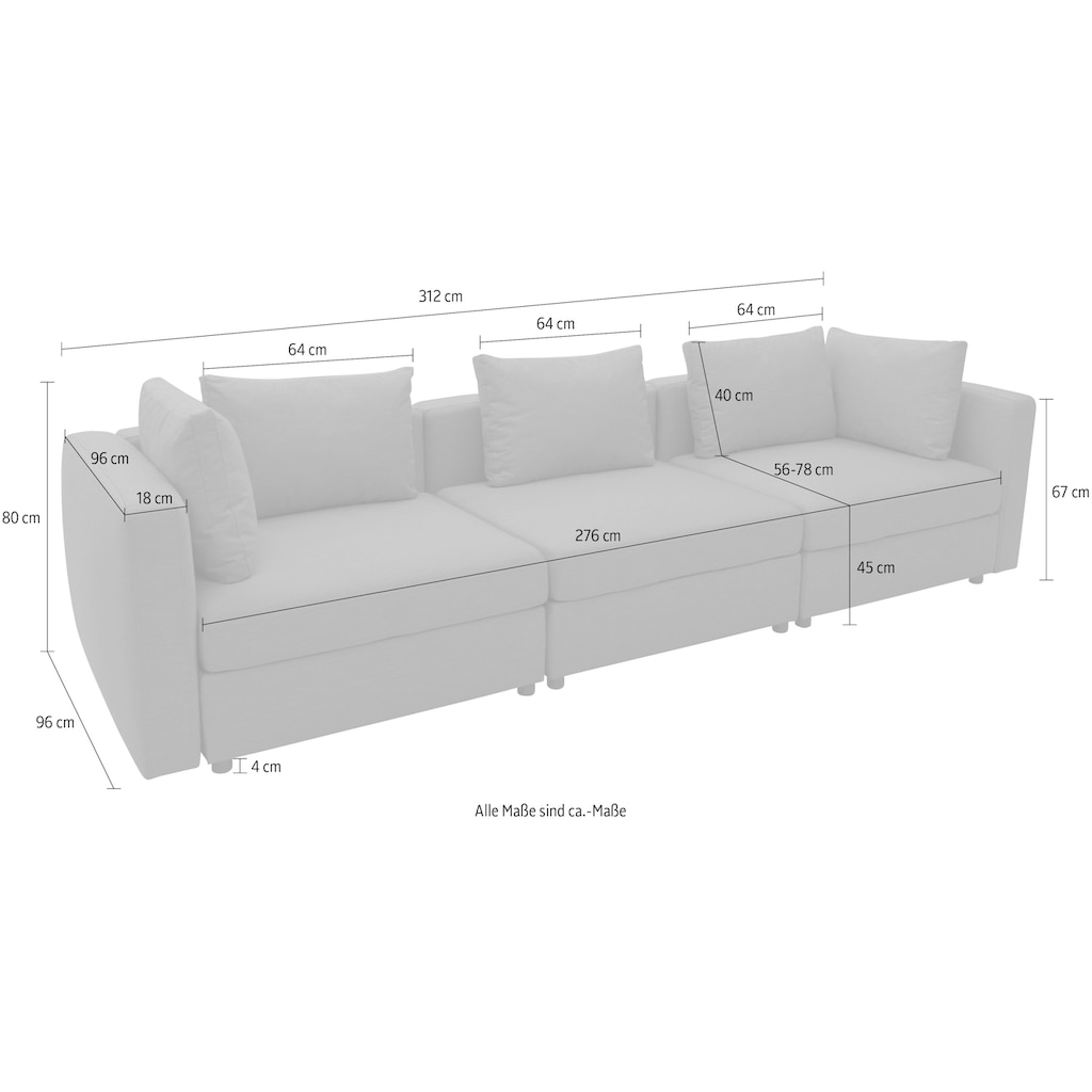 DOMO collection 3-Sitzer »Solskin, individuell erweiterbar/kombinierbar«