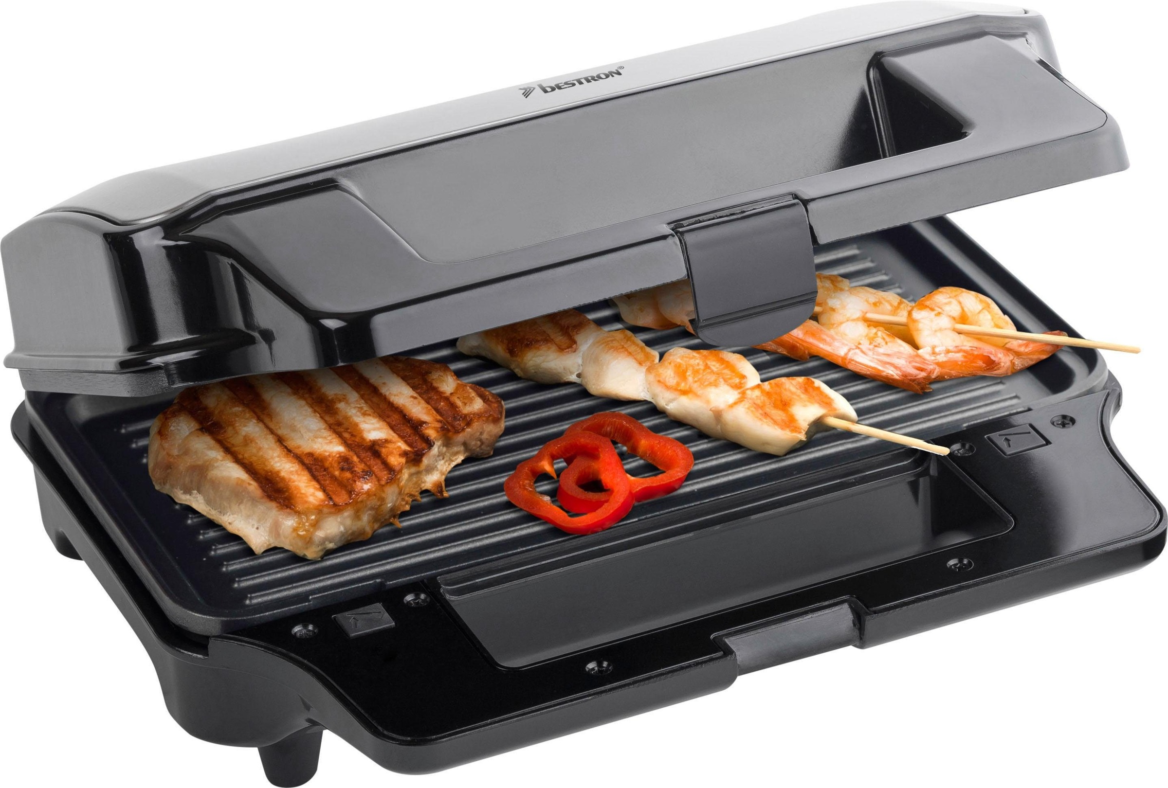 bestron Kontaktgrill »ASG90XXL, 3-in-1, Sandwichmaker, Waffeleisen«, 900 W, antihaftbeschichtet, Schwarz