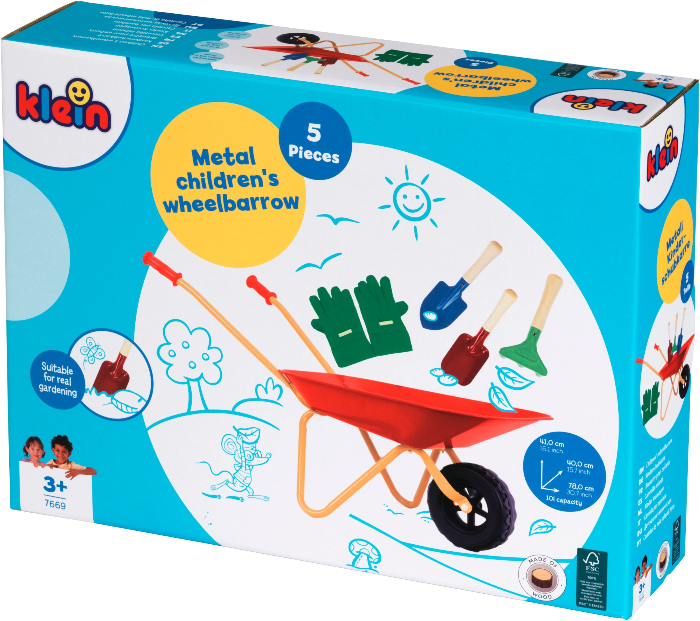 Klein Schubkarre »Metallschubkarre mit Zubehör« für Kinder, aus Metall