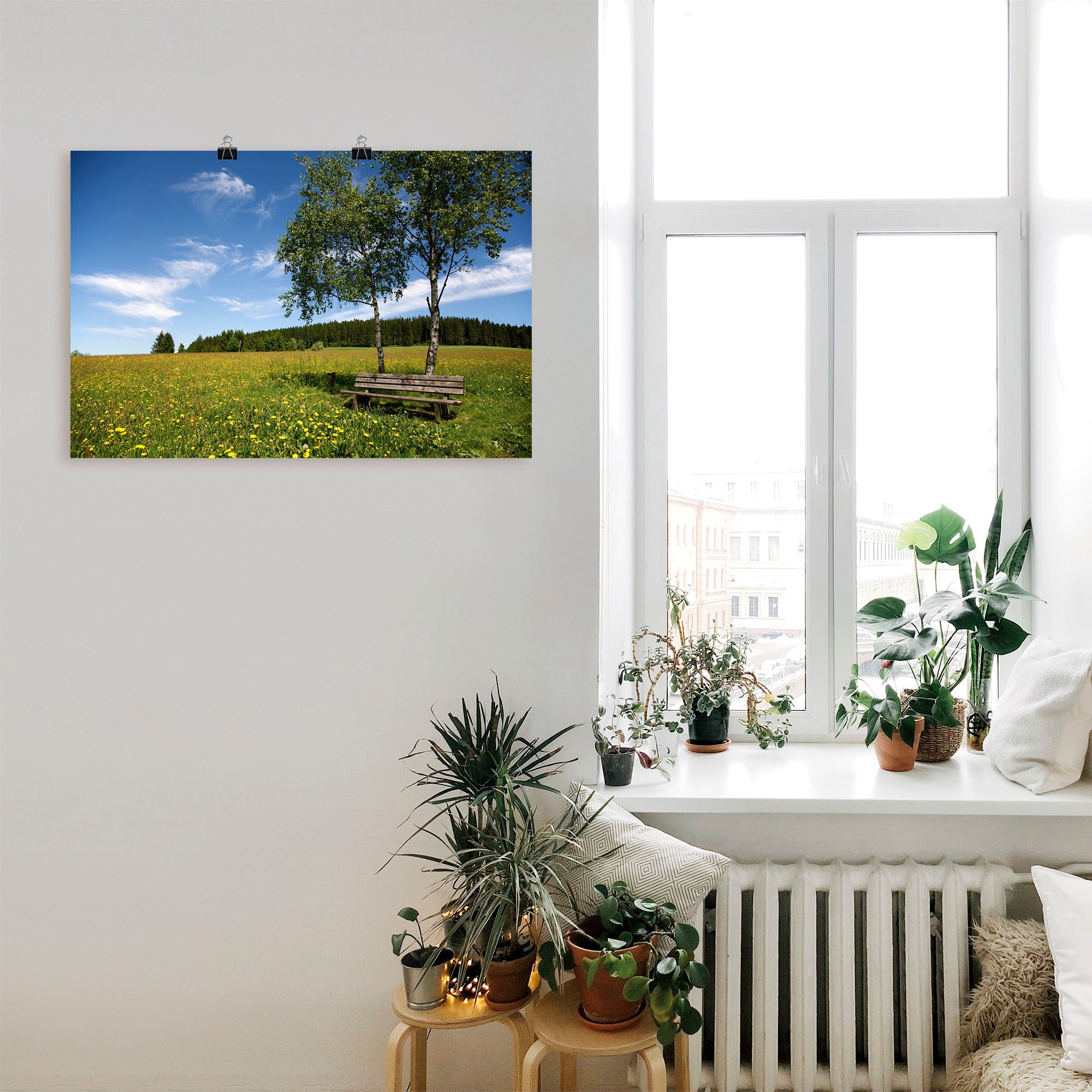 Artland »Einsame Bank auf einer Löwenzahnwiese« Felder 1 Stk. tlg. ohne Rahmen