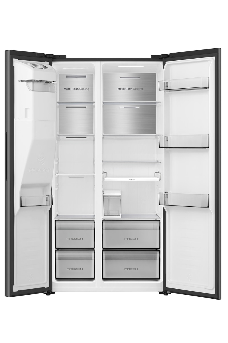 Hisense Side-by-Side »MS91528FC« 178,6 cm hoch 91,1 cm breit mit Wasser-/Eisspender, kein Festwasseranschluss dank Tank