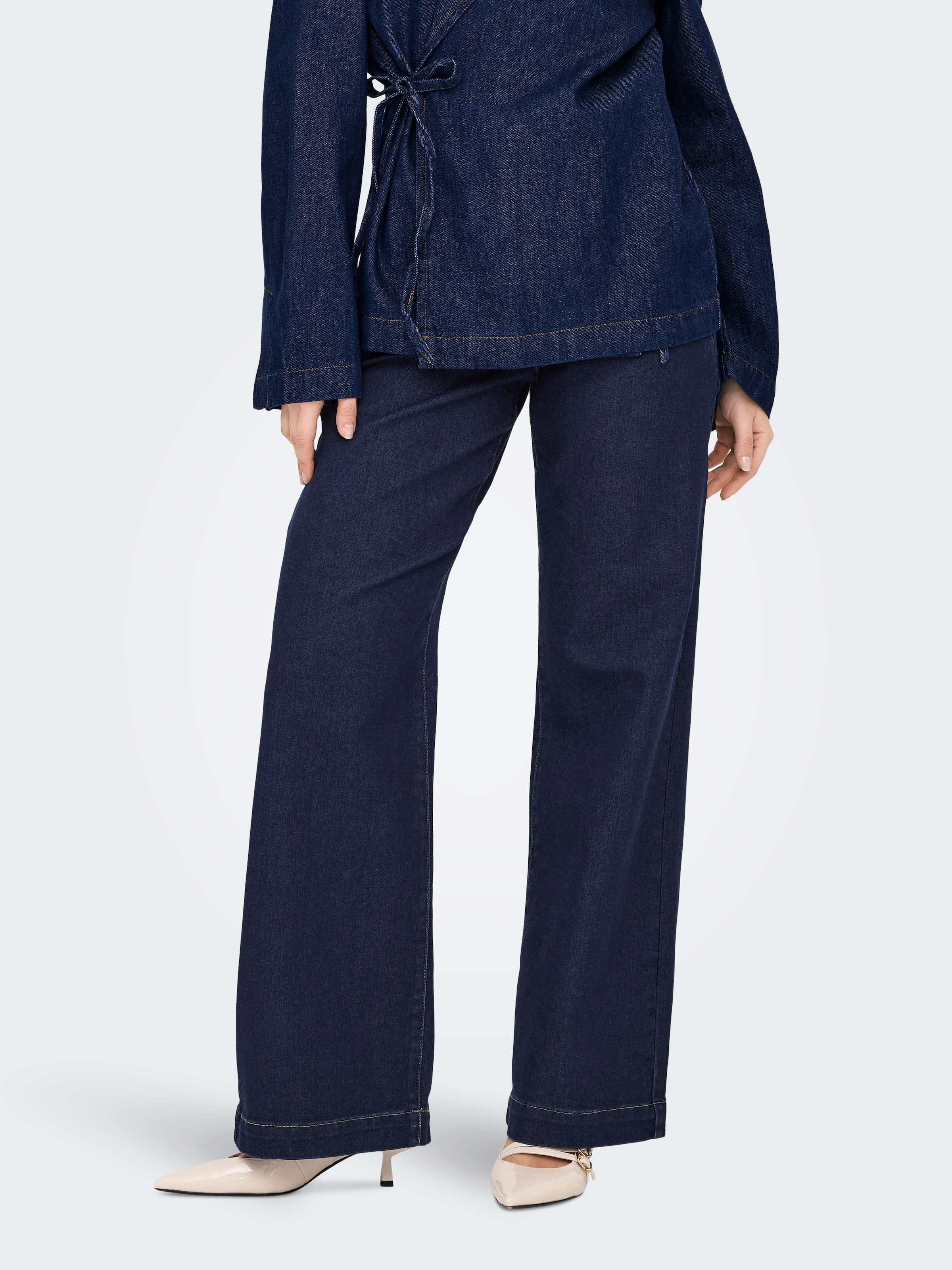 ONLY High-waist-Jeans "ONLMADELINE BUTTON HW WIDE DNM GUA" günstig online kaufen