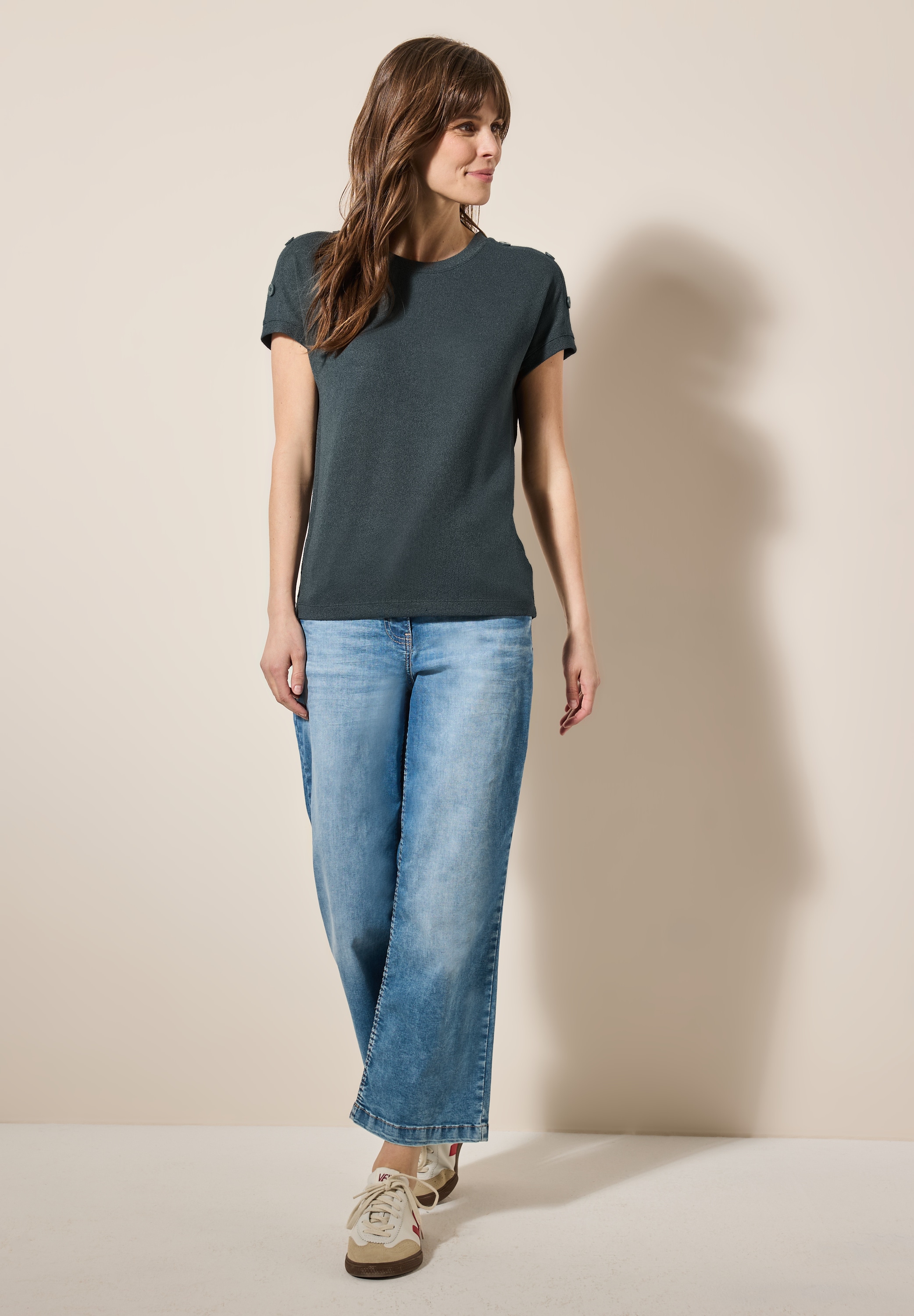 Cecil T-Shirt, aus softem Materialmix