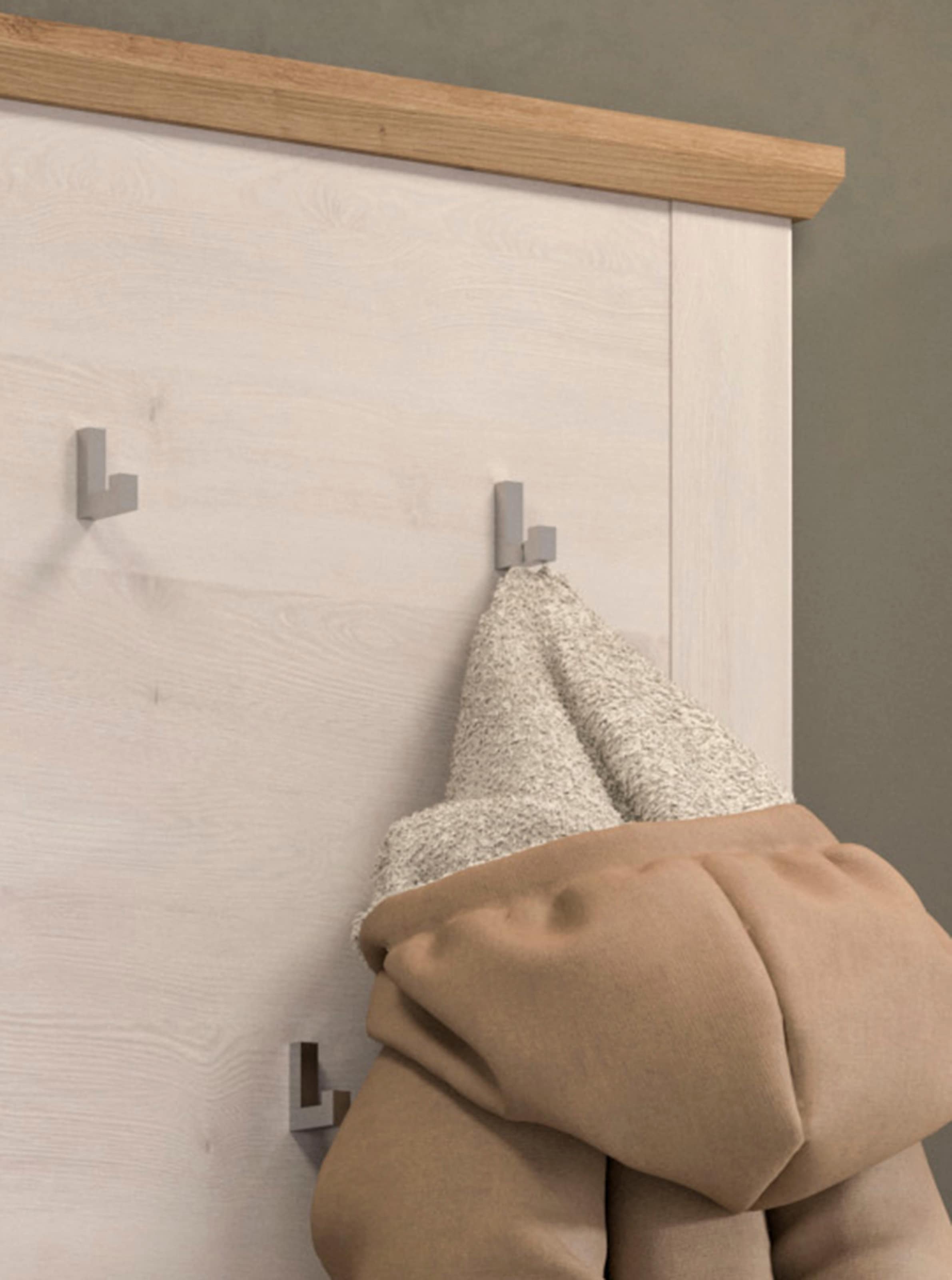 Home affaire Garderobenpaneel »COSENZA, TOPSELLER!, Höhe 103 cm, 5 Garderobenhaken, 2-farbig«, in Landhausoptik, Wandpaneel, Paneel, Wandhaken