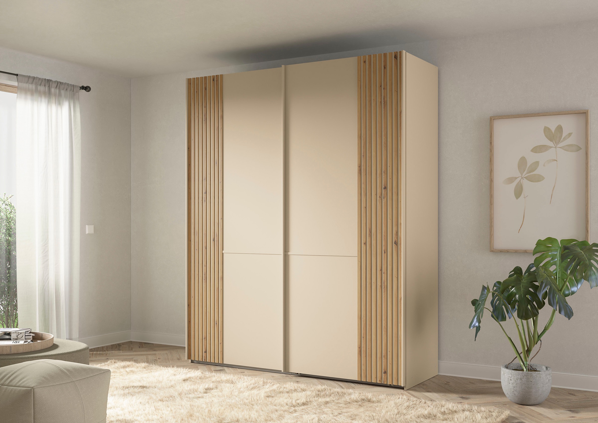 Musterring Schwebetürenschrank »Isabelle«, Türen mit Lamellenoptik, verschiedene Größen und Farben, Höhe 236cm