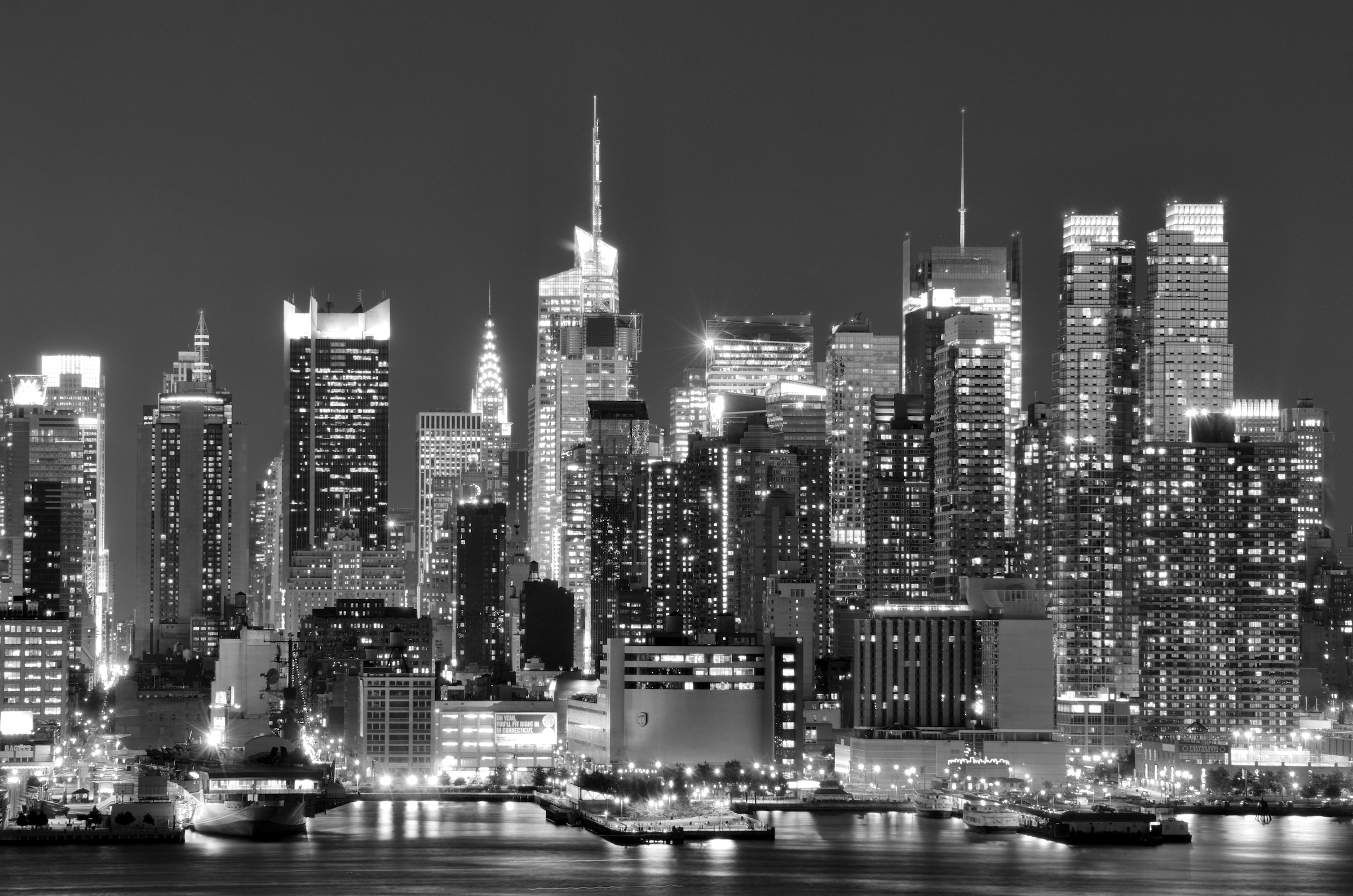 Papermoon Fototapete "New York, City Schwarz & Weiß"
