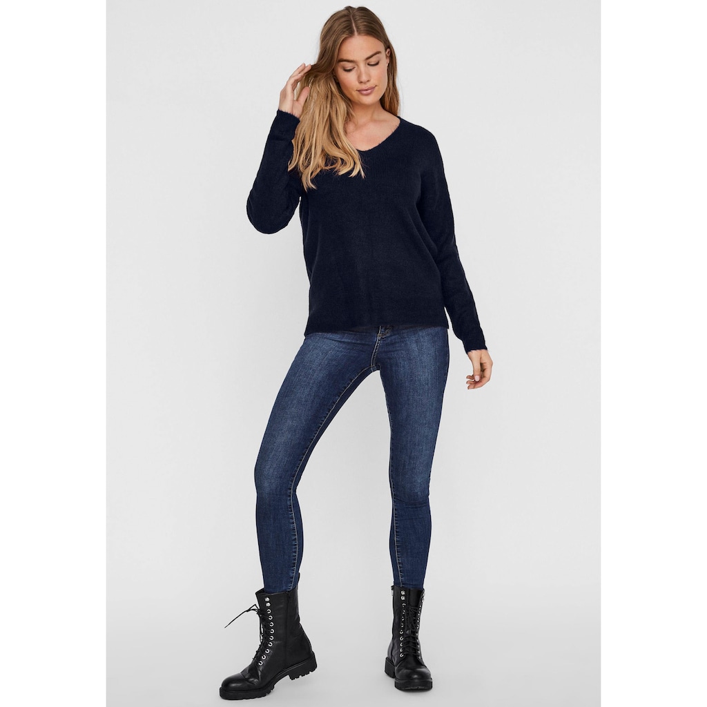 Vero Moda V-Ausschnitt-Pullover »VMCREWLEFILE LS V-NECK BLOUSE NOOS«