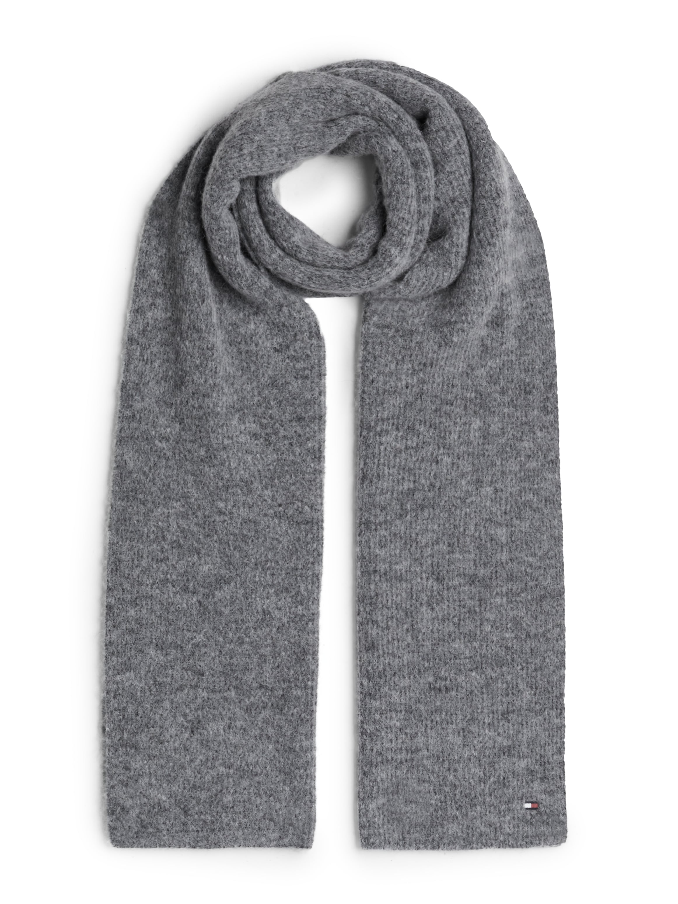 Tommy Hilfiger Strickschal »ESSENTIAL FLAG FUZZY SCARF«, mit Logostickerei