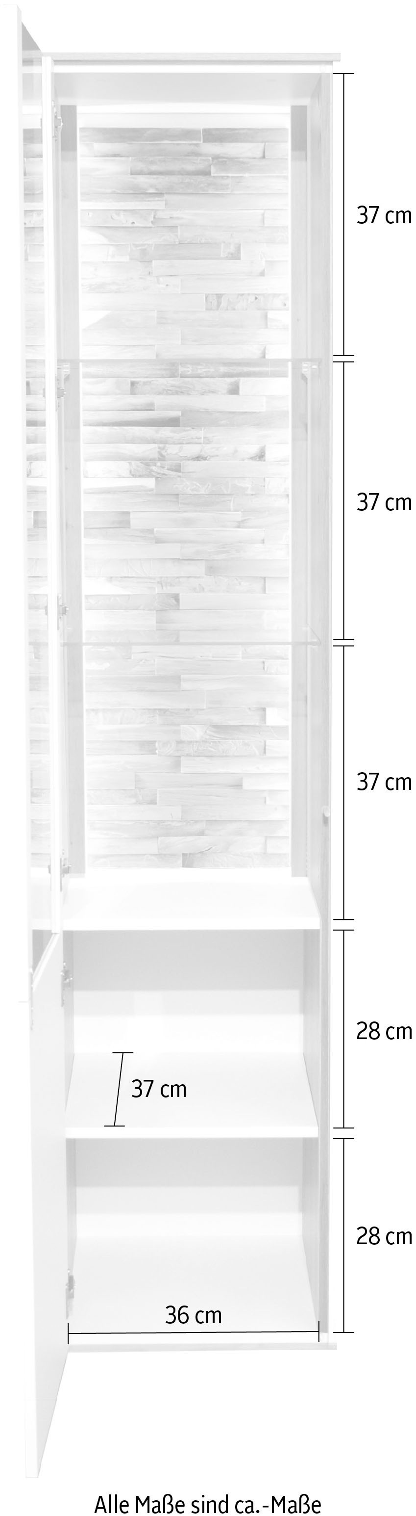 Mäusbacher Standvitrine »Faro«, Faro Standvitrine B 43 cm, inkl. Beleuchtung, Push to open Funktion