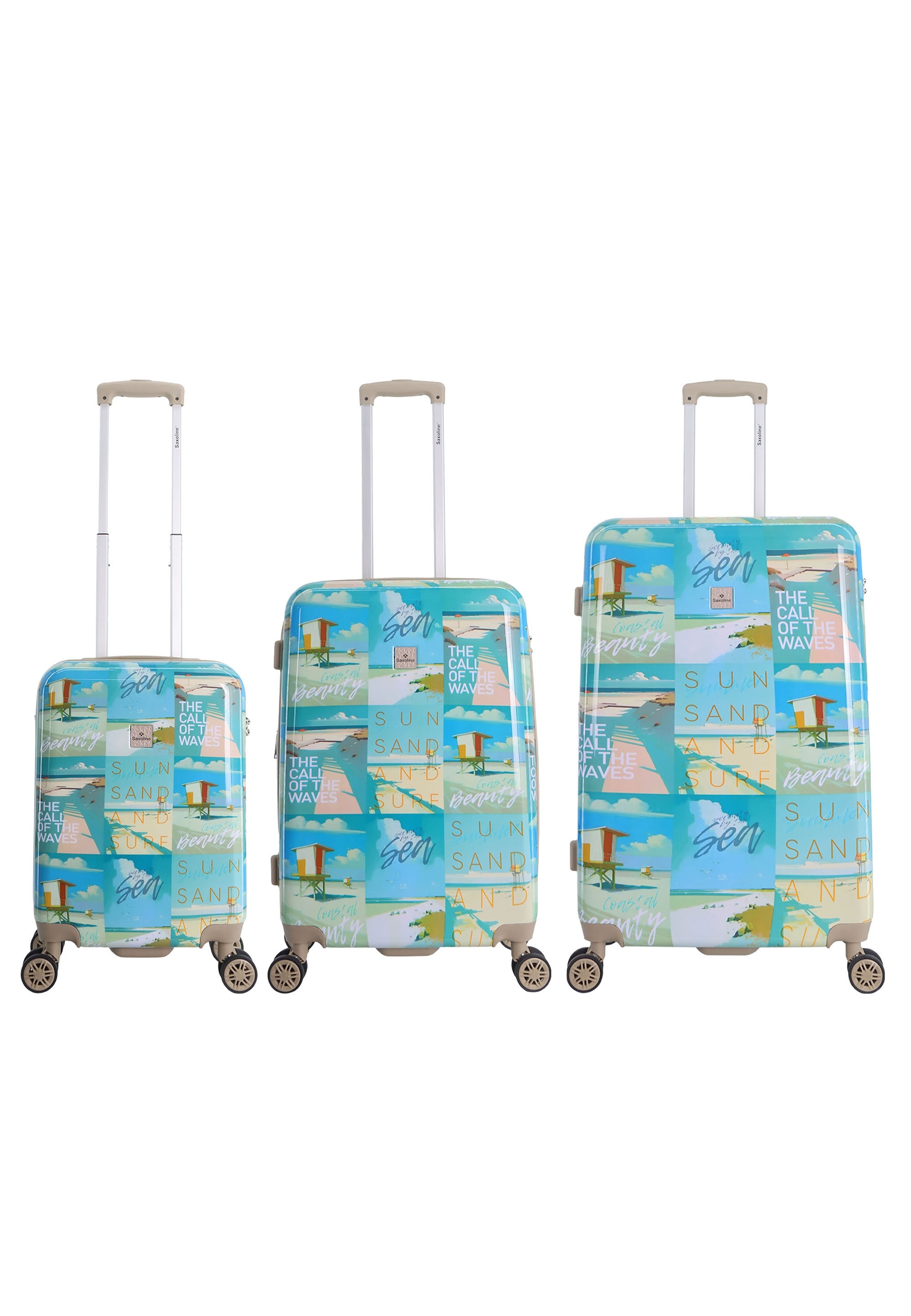 Thumbnail - Saxoline Koffer "Coastal Beauty" 3 Stk. tlg. aus robustem ABS/PC-Material