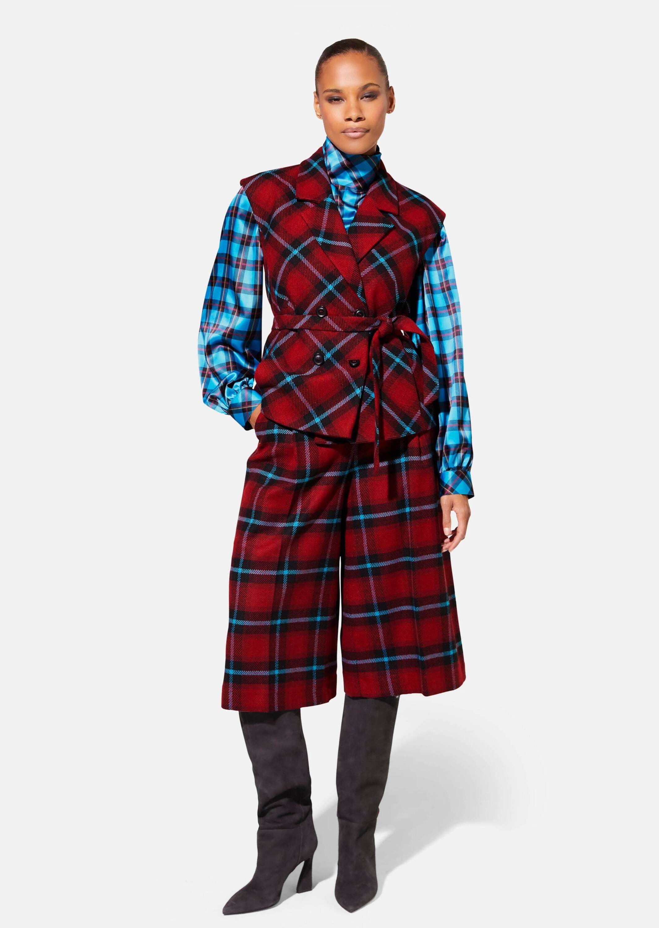 MADELEINE Langarmbluse "Bluse Karobluse mit Stehkragen" günstig online kaufen