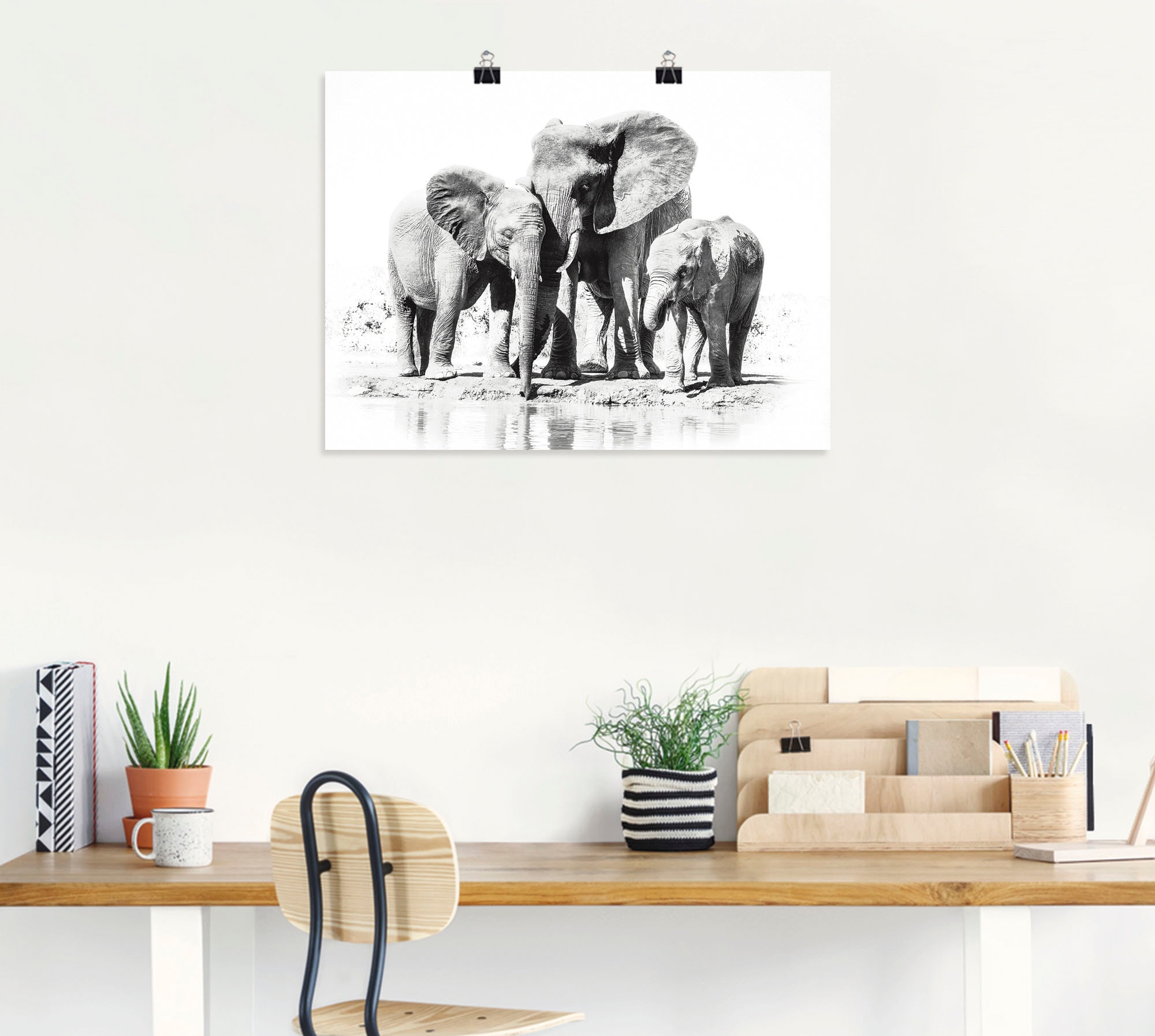 Artland Wandbild »Elefantenmutter mit St.), Bilder, als | (1 kaufen Elefanten Poster Wandaufkleber Kindern«, in Leinwandbild, Alubild, oder Größen versch. BAUR