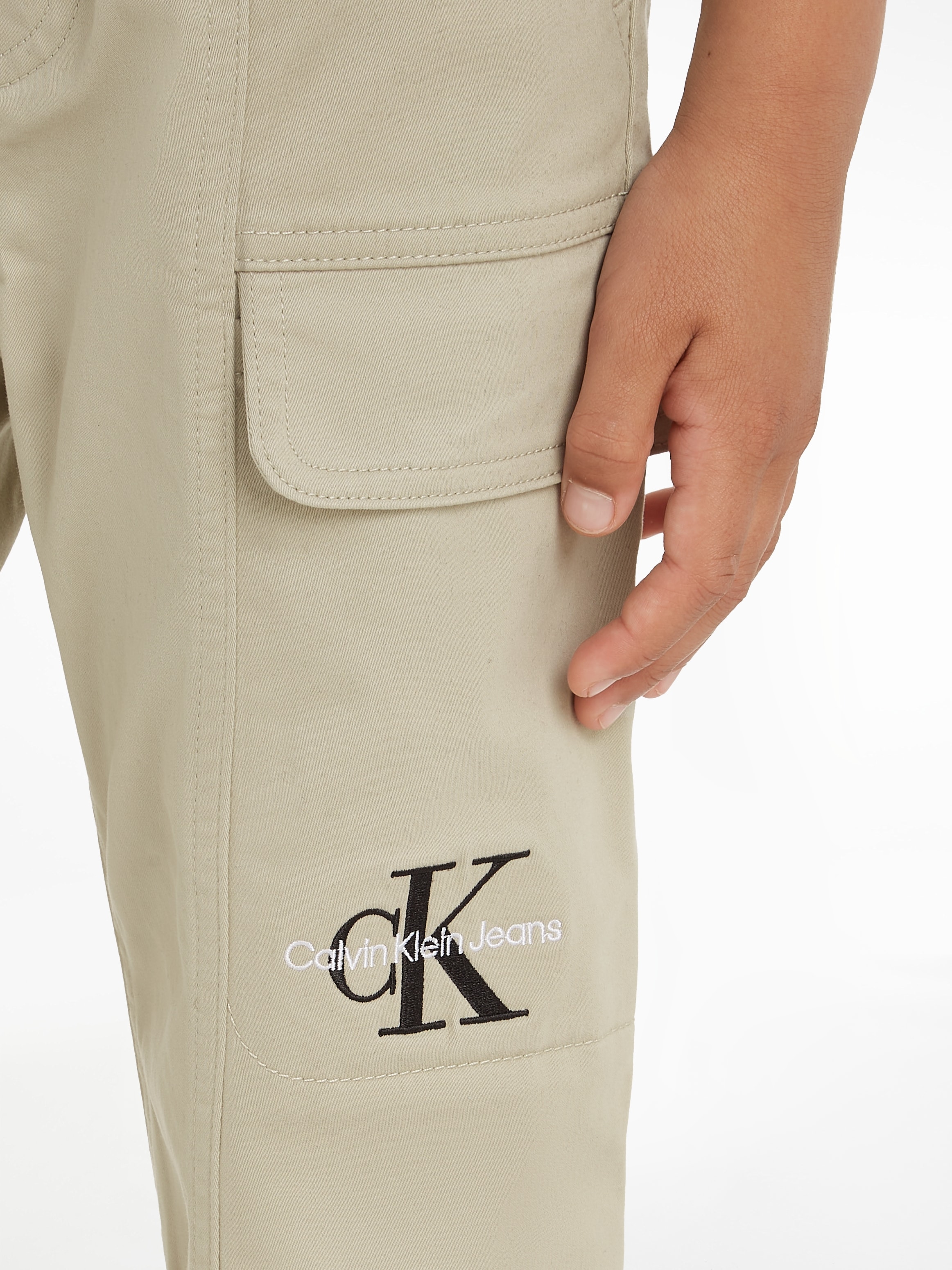 mit PANTS«, CARGO Black »SATEEN Jeans BAUR Cargohose | Klein Logoprägung Calvin Friday