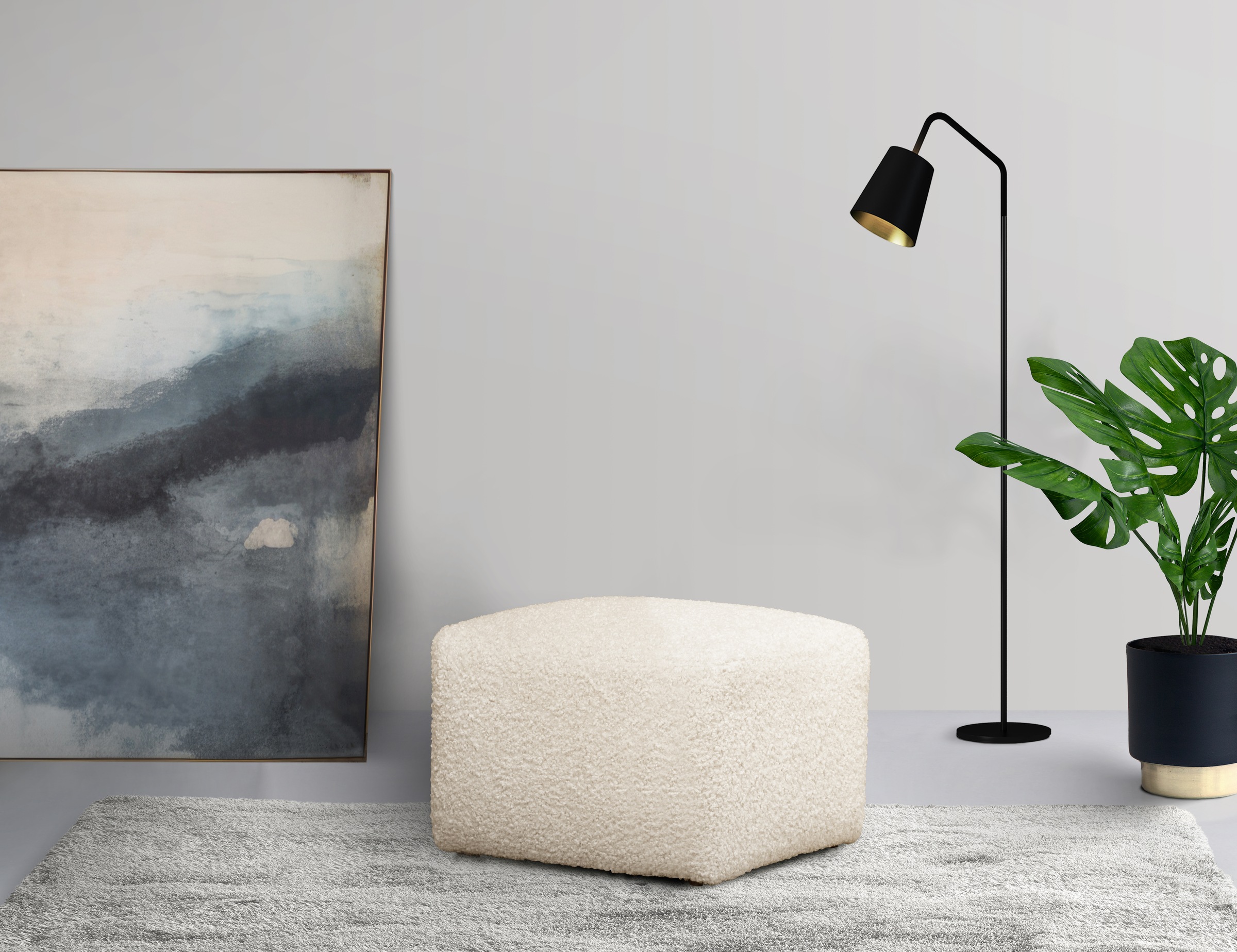 LeGer Home by Lena Gercke Polsterhocker "YANI Sitzhocker mit Wellenunterfed günstig online kaufen