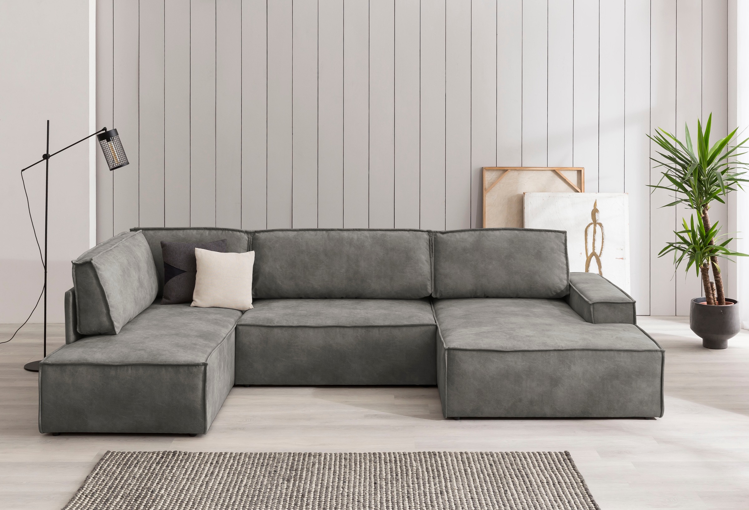 Home affaire Wohnlandschaft "SHERWOOD 329 cm, U-Form, Schlafsofa,", Schlaff günstig online kaufen
