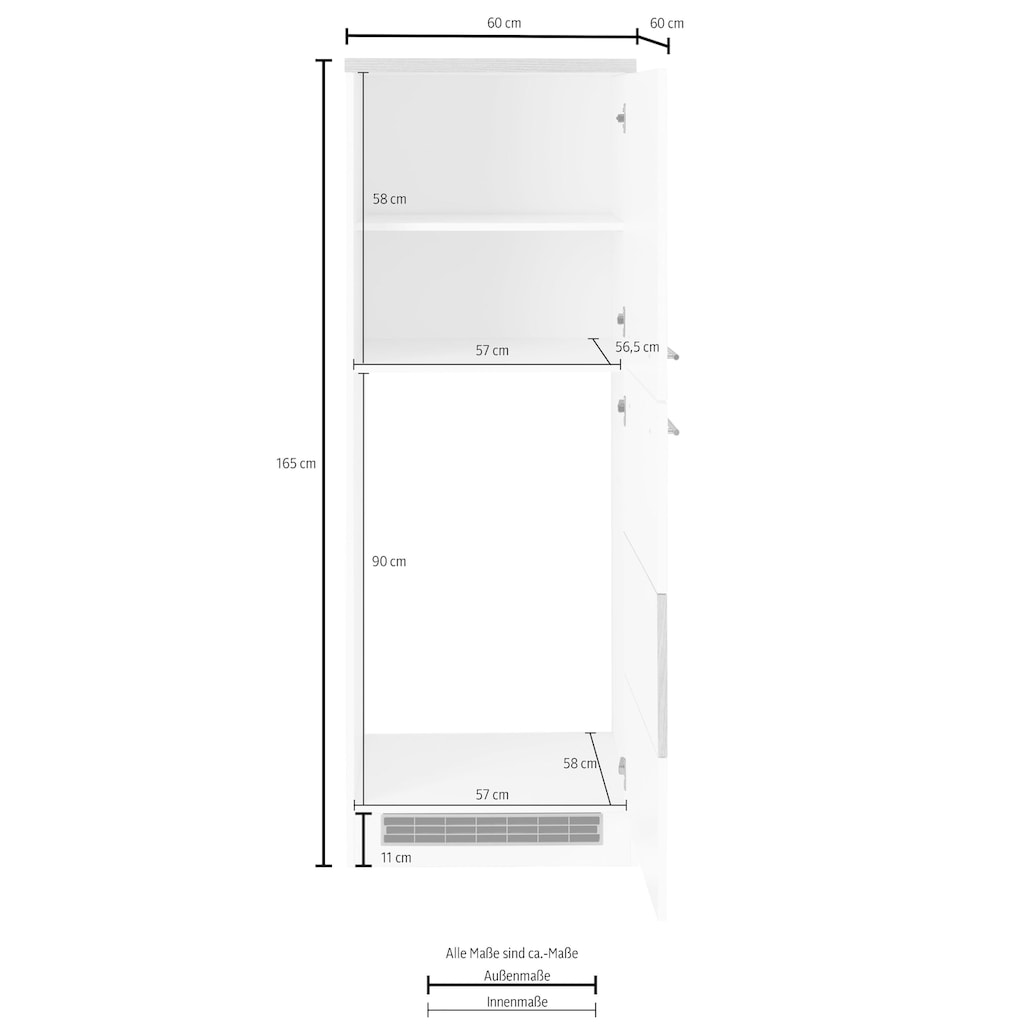 HELD MÖBEL Kühlumbauschrank »Trient«, 60 cm breit