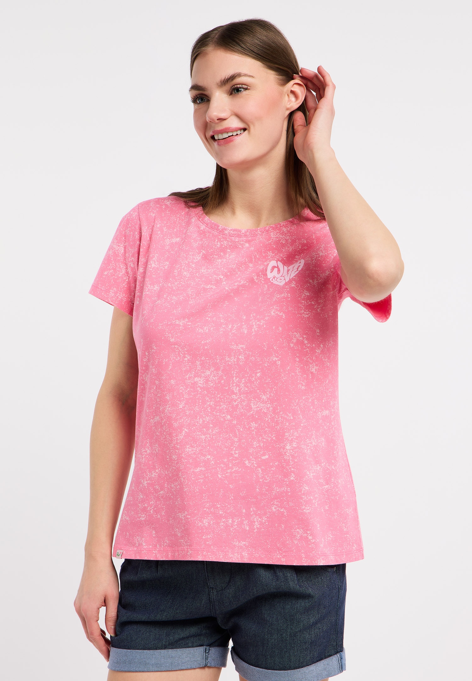 Ragwear Kurzarmshirt »MINTTA PRINT« Klassischer Fit aus Baumwolle  in ausgewaschener Optik mit Herz-Print