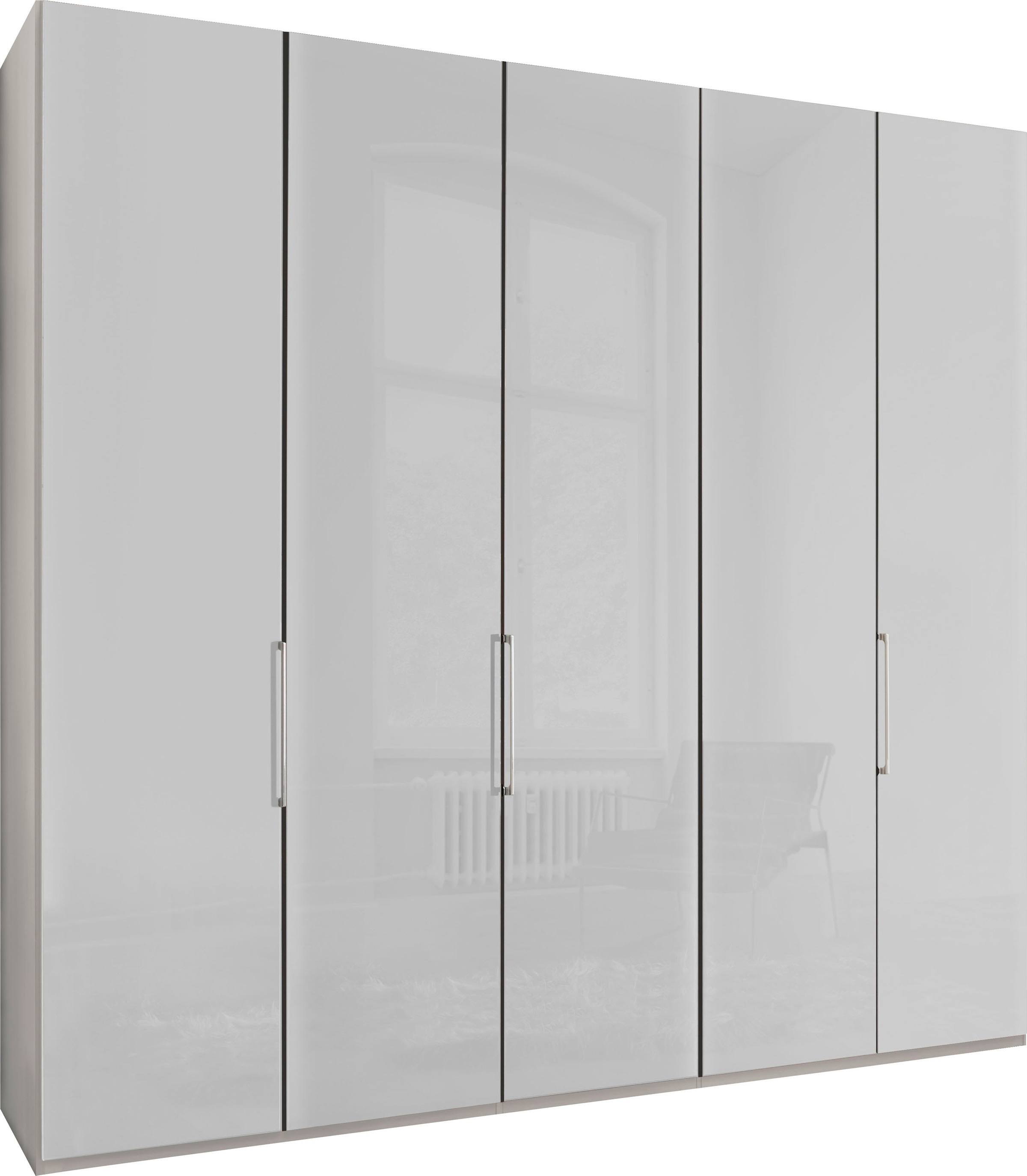 WIEMANN Drehtürenschrank »Monaco, Made in Germany, höhenverstellbare Inneneinteilung«, mit edler Glasfront und hochwertigen Beschläge inkl. Türdämpfung