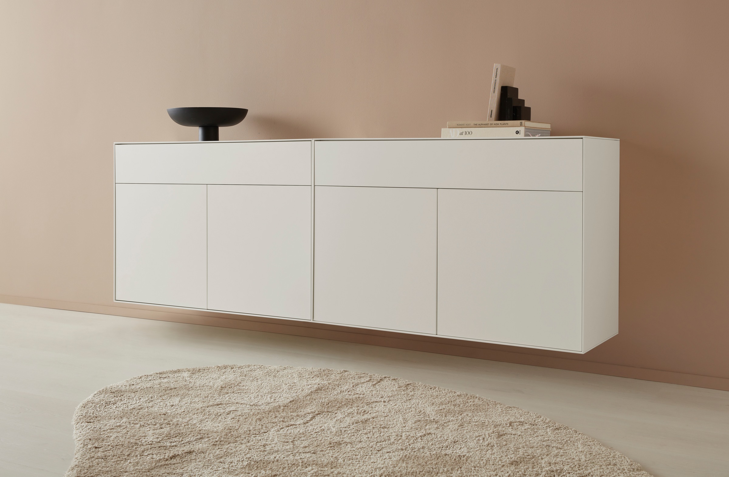 LeGer Home by Lena Gercke Sideboard »Essentials«, (2 St.), Breite: 224cm, MDF lackiert, Push-to-open-Funktion