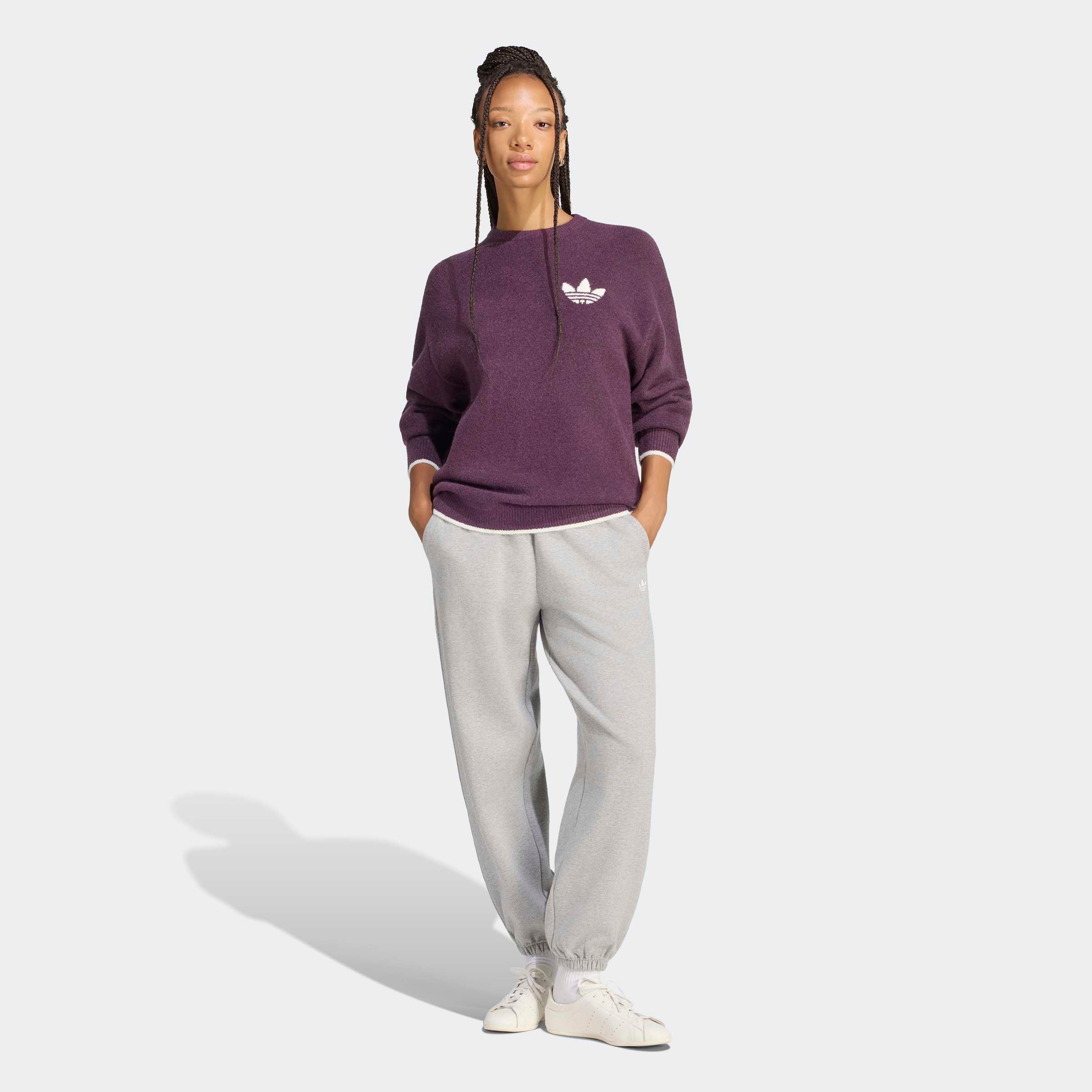 adidas Originals Kapuzensweatshirt »ESS KNIT TIPPING CREW«, sportlicher Stil, lockerer Schnitt, mit Kapuze, in Strickoptik
