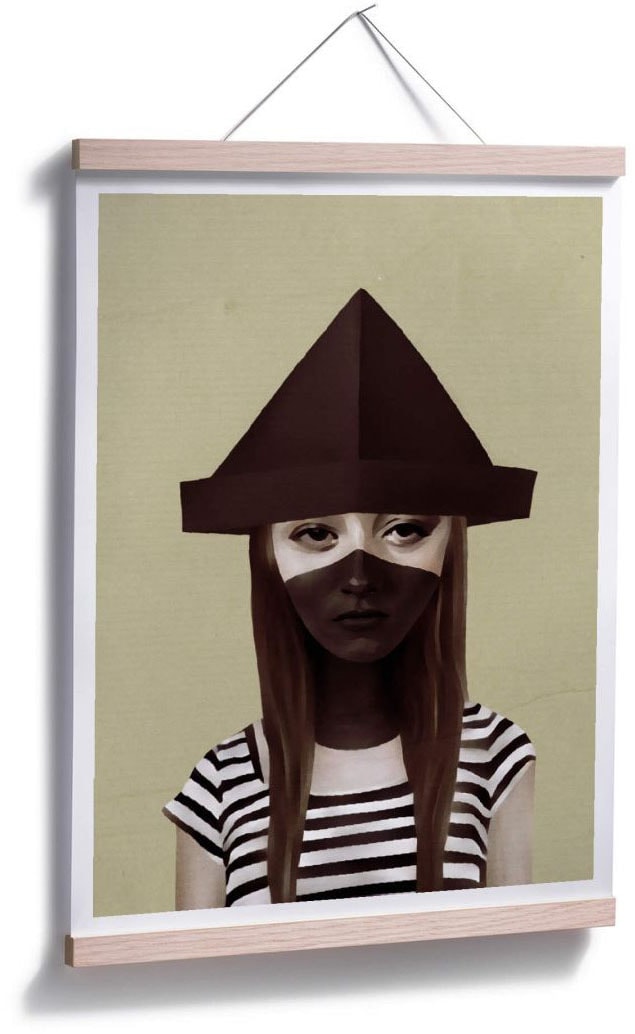 (1 Wandposter Bild, Matrose Poster Sailor Gesicht, BAUR »Frau Wall-Art Poster, | kaufen Wandbild, St.), Papierhut«,